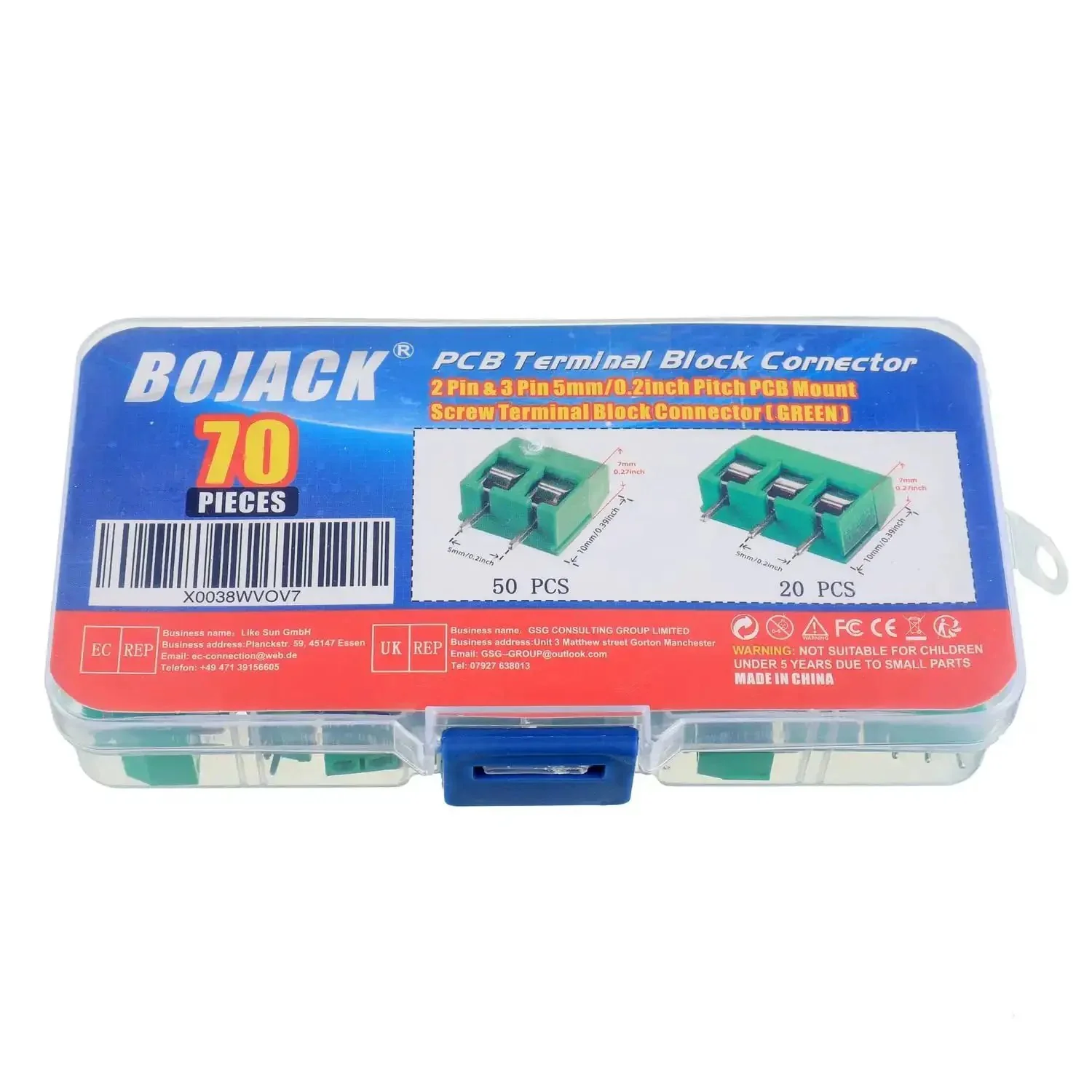 5mm Pitch PCB Mount Screw Terminal Block Connectors 2 Pin and 3 Pin for Arduino and Home Electronics Projects Pack of 70 DIY Friendly Wire Size 14 to 22 AWG - Image 2
