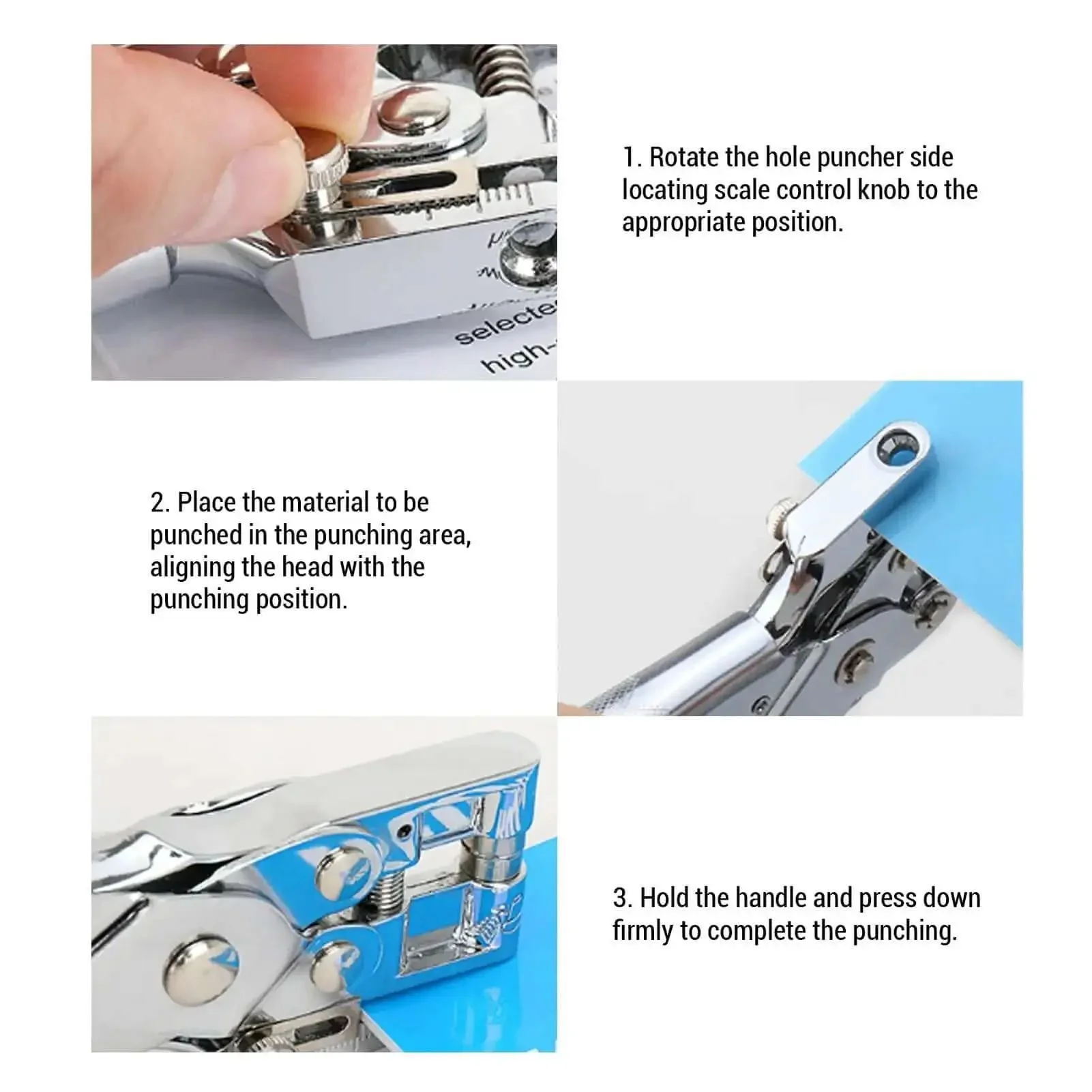 5mm Single Hole Punch For 30 Sheets A4 Paper Handheld Manual Puncher With Chrome Plated Rustproof Body Non Slip Grip Ergonomic Design And Adjustable Punch Depth - Image 7