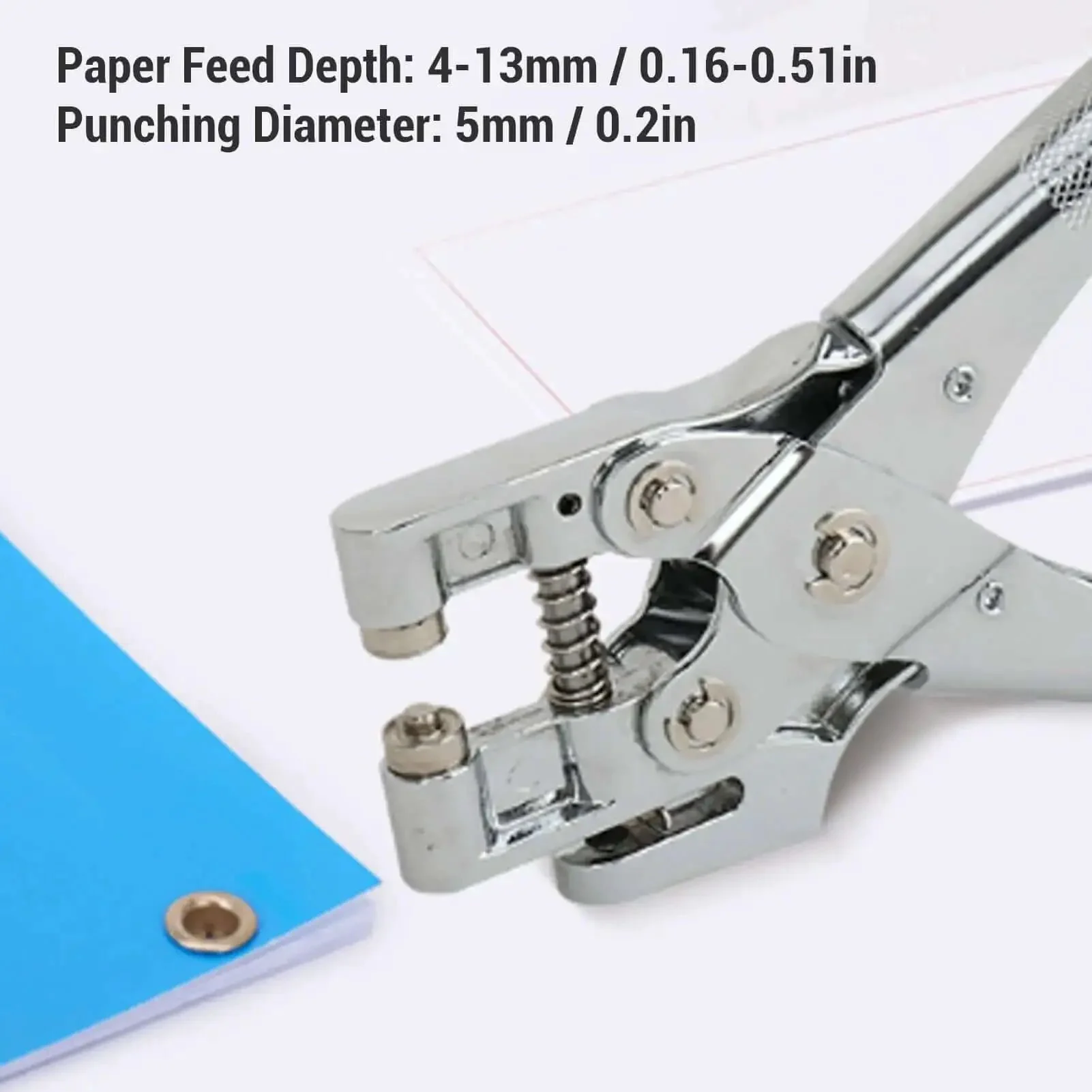 5mm Single Hole Punch For 30 Sheets A4 Paper Handheld Manual Puncher With Chrome Plated Rustproof Body Non Slip Grip Ergonomic Design And Adjustable Punch Depth - Image 9