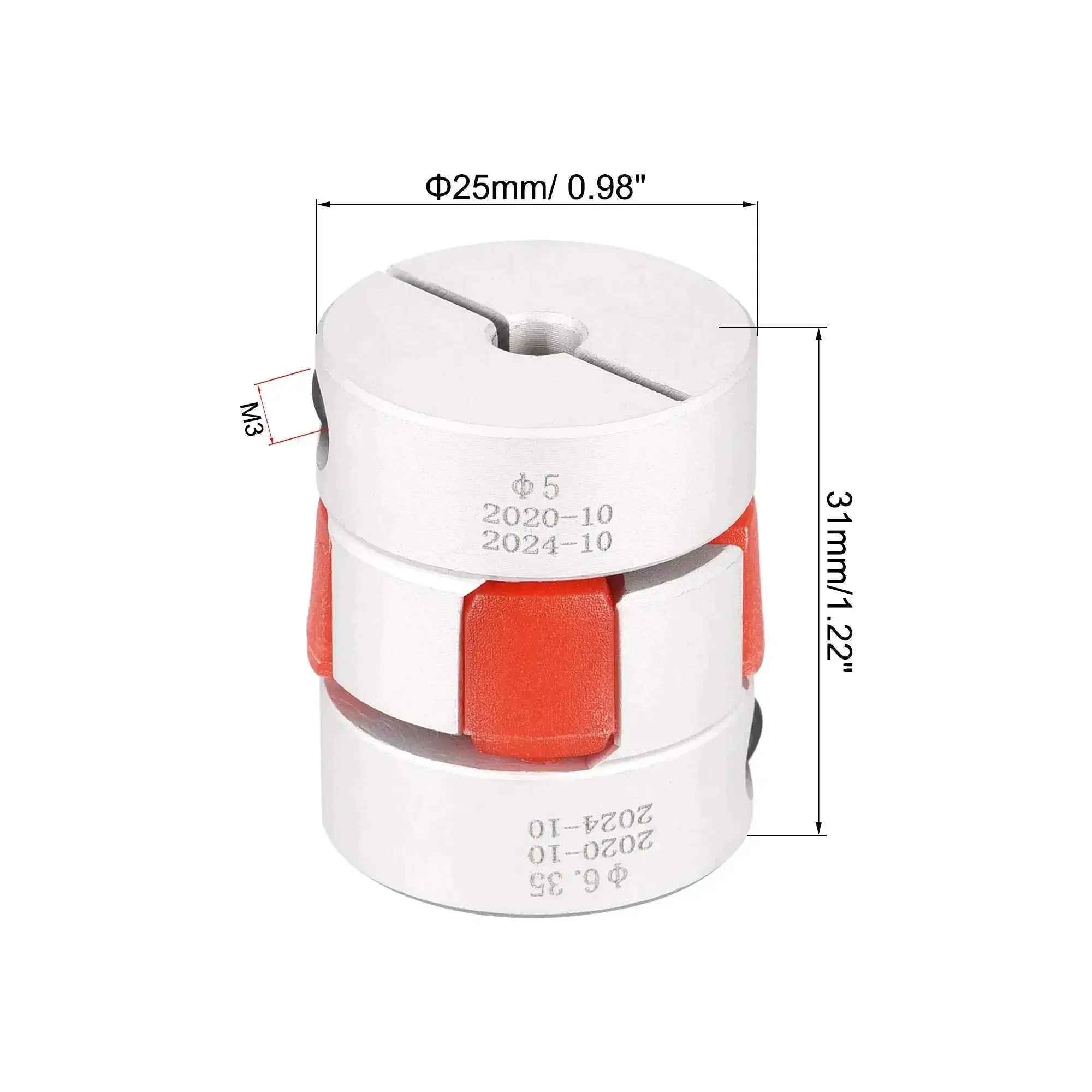 5mm To 6.35mm Bore Flexible Jaw Coupler For Servo Motors, L31xD25 Shaft Joint, Vibration Damping Torque Transmission Coupler For CNC, Robotics And Motion Control, High Torque Capacity, Misalignment Tolerance And Easy Installation, Low Backlash - Image 3
