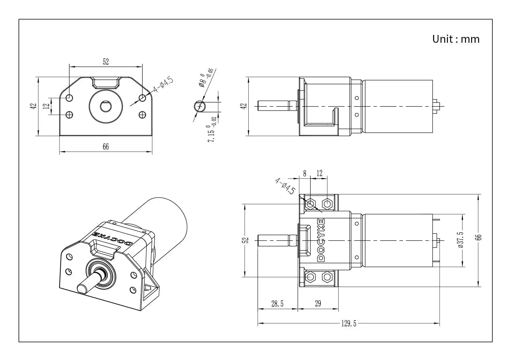 6-22V 200W DC Planet Gear Motor High Torque 90kgcm Beefy Metal Geared Motor For DIY Robots, Rotating Tables, Door Locks, Curtain Machines, 8mm Output Shaft, Rugged Gearbox For Heavy Duty Projects - Image 3