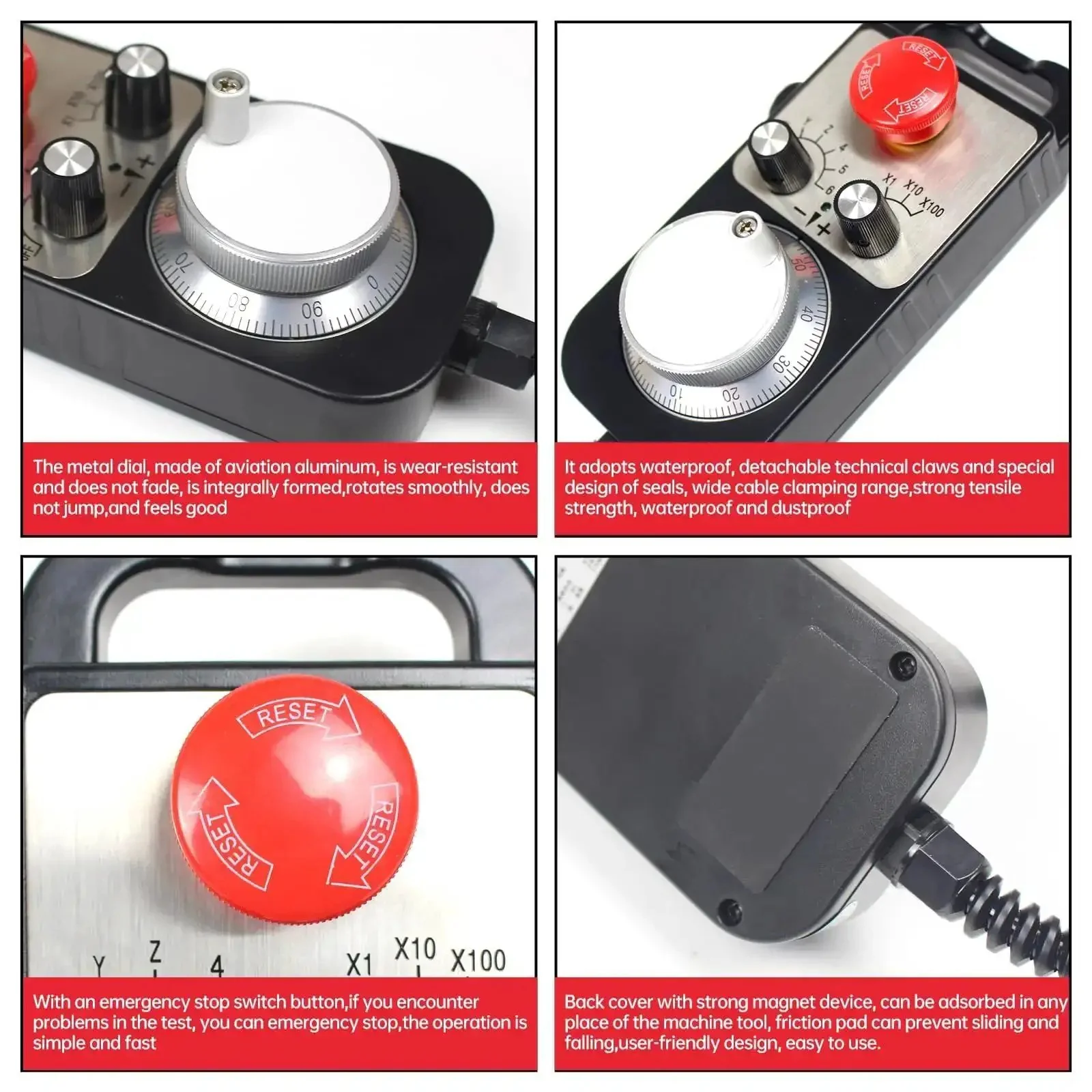 6 Axis CNC Handwheel MPG Pendant With Emergency Stop And Manual Pulse Generator Universal For Siemens Mitsubishi CNC Router Engraving Milling Lathe Machine Remote Controller - Image 7