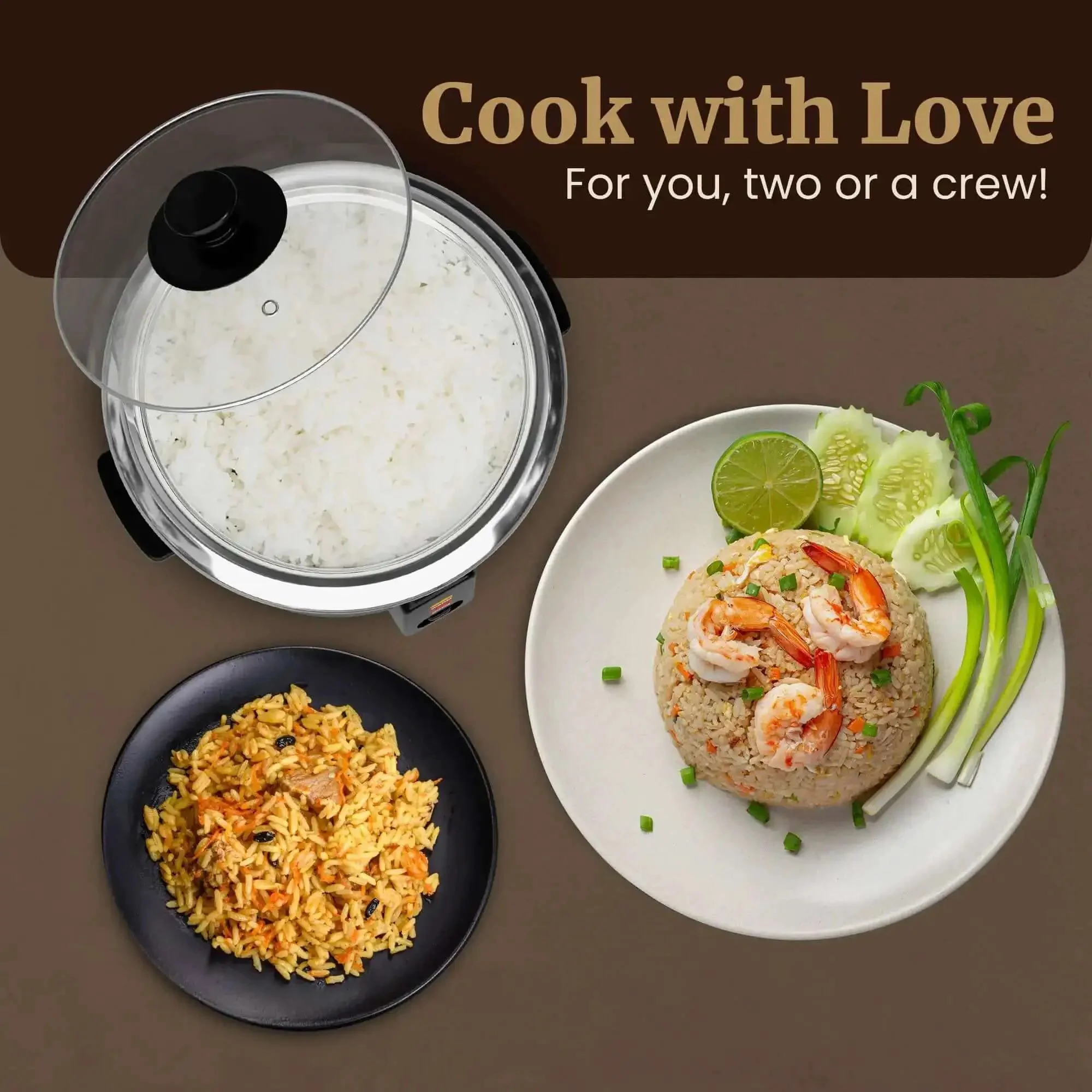 6-Cup Electric Rice Cooker With Stainless Steel Inner Pot For Fluffy Rice Every Time, Also Great For Soups, Stews, Porridges And Grains, Easy One-Touch Cooking, Keeps Warm, Black - Image 2