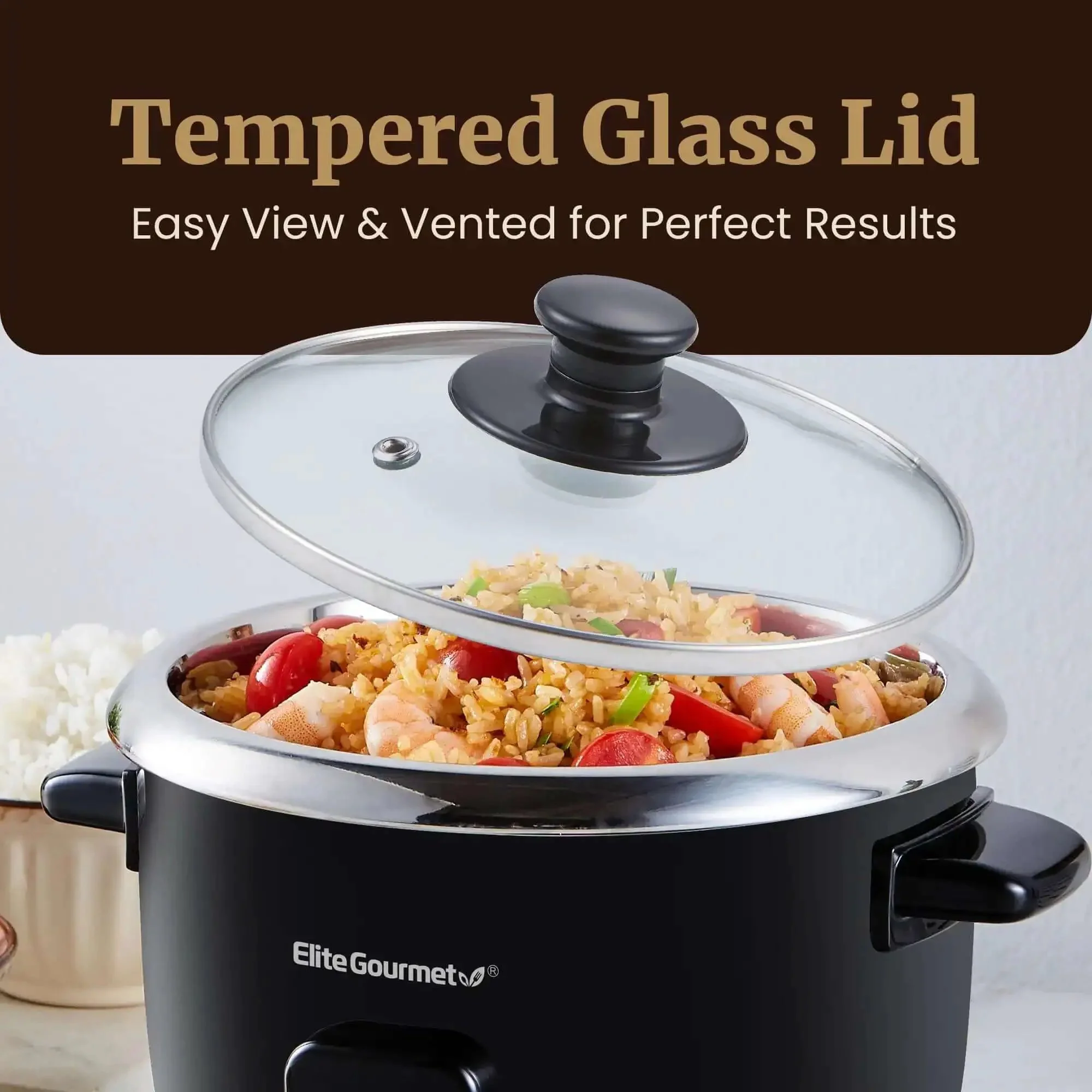 6-Cup Electric Rice Cooker With Stainless Steel Inner Pot For Fluffy Rice Every Time, Also Great For Soups, Stews, Porridges And Grains, Easy One-Touch Cooking, Keeps Warm, Black - Image 7