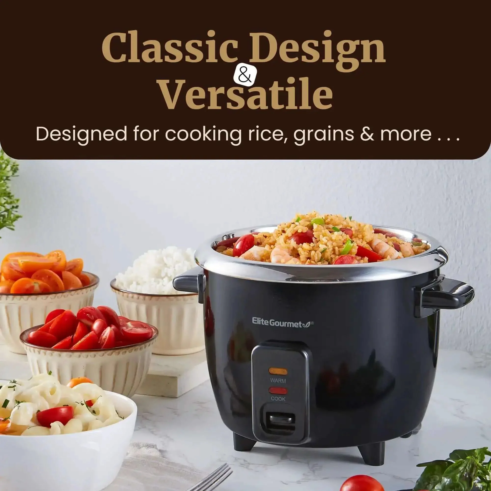 6-Cup Electric Rice Cooker With Stainless Steel Inner Pot For Fluffy Rice Every Time, Also Great For Soups, Stews, Porridges And Grains, Easy One-Touch Cooking, Keeps Warm, Black - Image 8