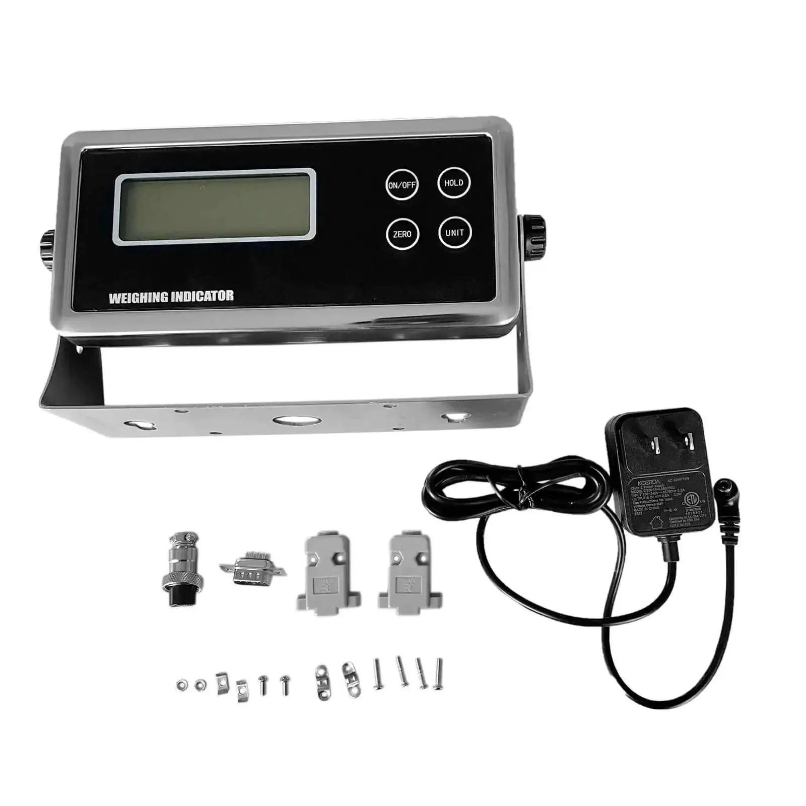6-Digit 0.7 Inch LCD Display Weighing Scale Load Cell Indicator Digital Readout With RS232 Port And 5-Pin Connector Replacement For OP-902 Dual Power From AA Batteries Or External Power Supply