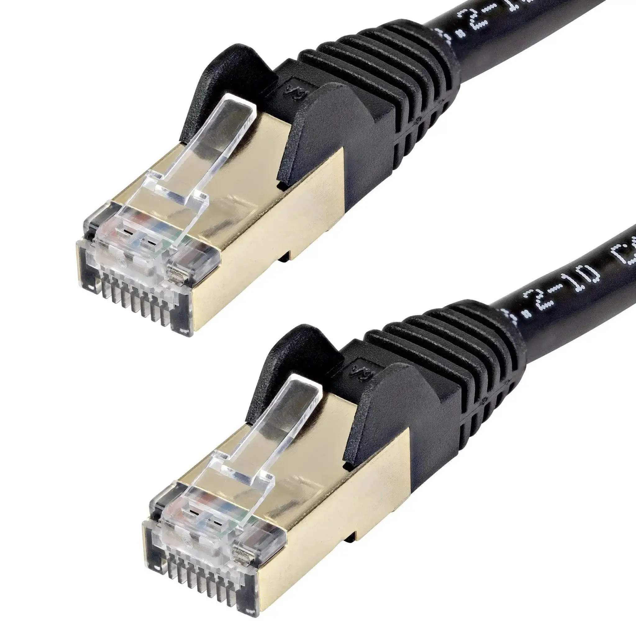 6-Foot CAT6A Shielded Ethernet Patch Cable With Snagless RJ45 Connectors, 10GbE Ready, STP, PoE Capable, 100W Power, Strain Relief, Black, UL Listed, TIA Compliant