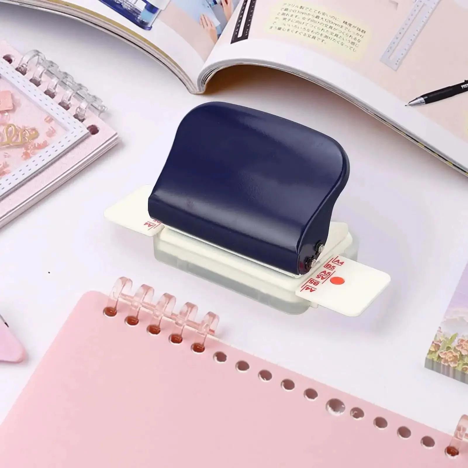 6 Hole Punch For A4 A5 B5 Loose Leaf Notebooks And Scrapbooks, Metal Circle Paper Puncher, 5 Sheet Capacity, Handy Portable Handheld Punch For Everyday Office, Home Crafting, And School Projects - Image 8