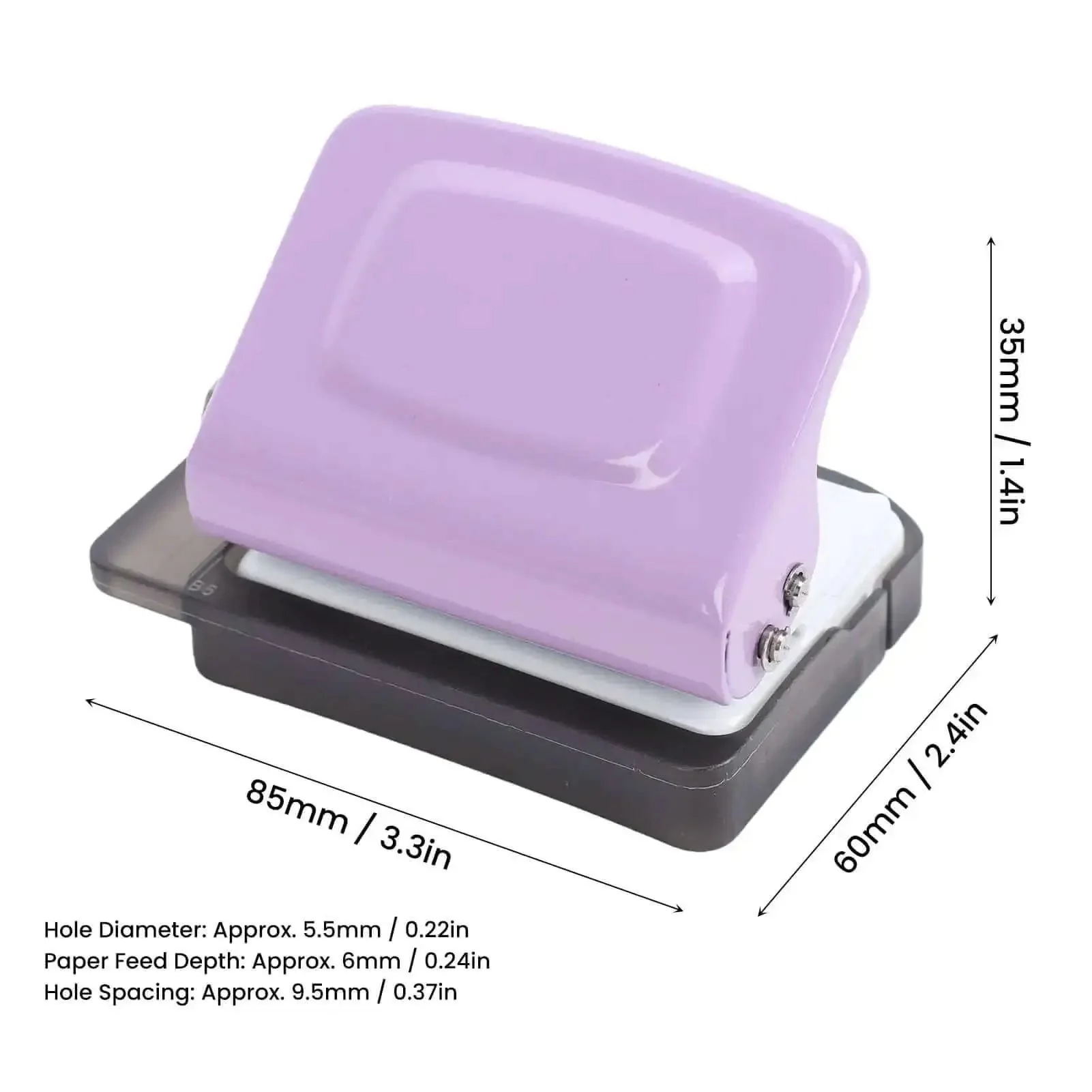 6 Hole Punch For A4 A5 B5 Notebooks And Planners, Portable Handheld Metal Circle Paper Puncher With 8 Sheet Capacity, Positioning Column And Marking Line, Handy Binding Tool For Loose Leaf Crafts And School Projects - Image 4