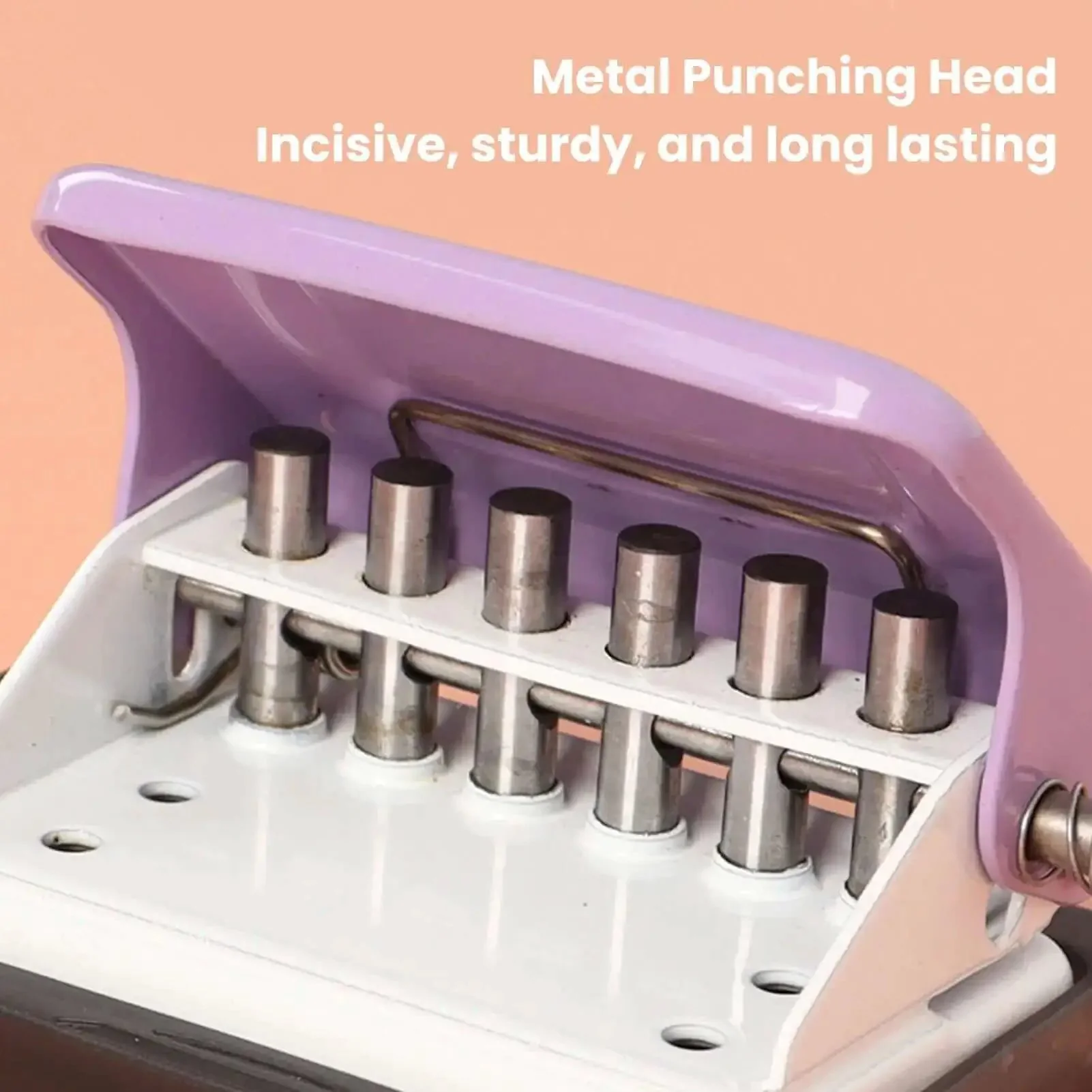 6 Hole Punch For A4 A5 B5 Notebooks And Planners, Portable Handheld Metal Circle Paper Puncher With 8 Sheet Capacity, Positioning Column And Marking Line, Handy Binding Tool For Loose Leaf Crafts And School Projects - Image 6