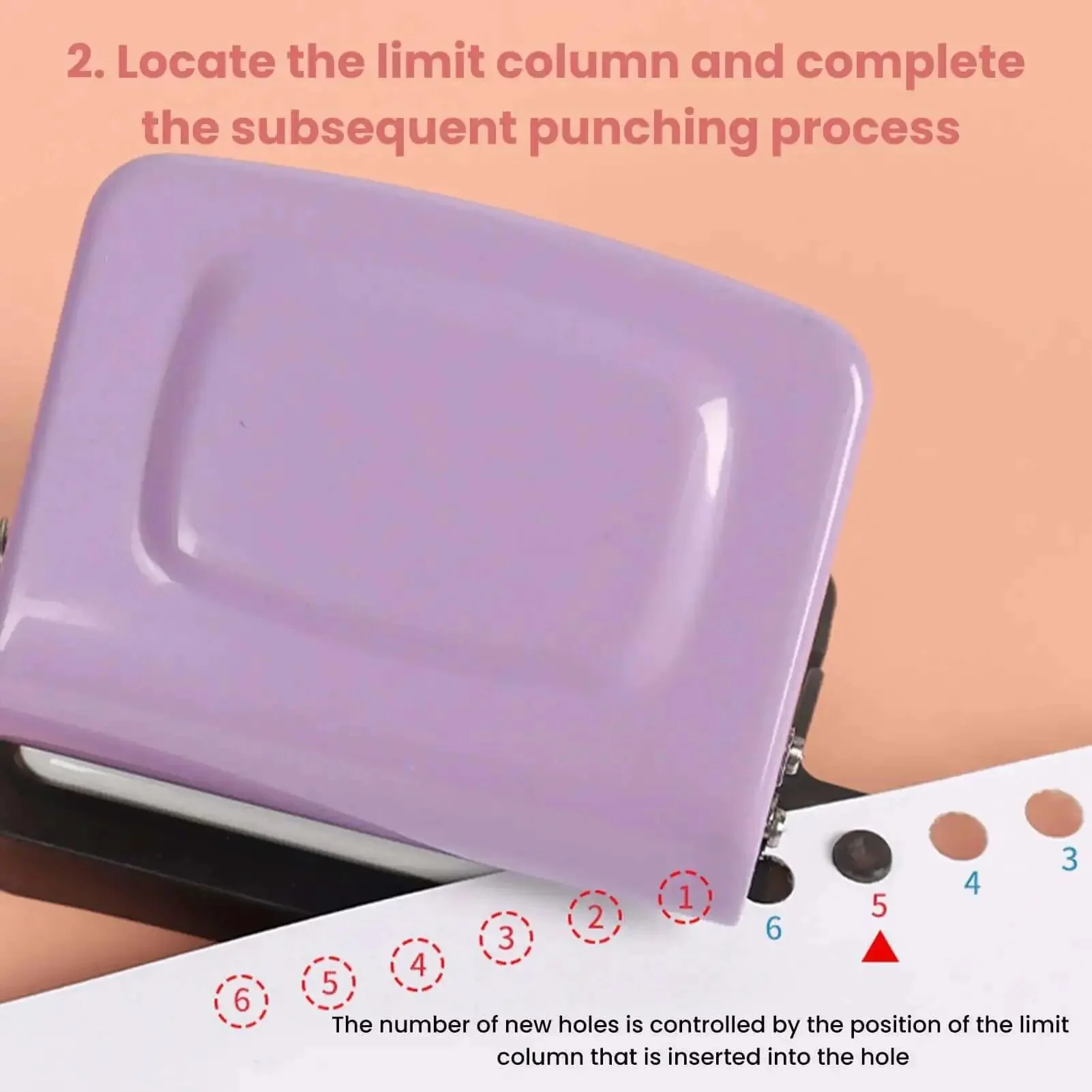 6 Hole Punch For A4 A5 B5 Notebooks And Planners, Portable Handheld Metal Circle Paper Puncher With 8 Sheet Capacity, Positioning Column And Marking Line, Handy Binding Tool For Loose Leaf Crafts And School Projects - Image 7