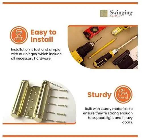 6 Inch Double Action Spring Hinge For Saloon Doors 4 Pack Satin Chrome Finish Heavy Duty Commercial Door Hardware For High Traffic Interiors Built For Busy Spots Like Cafes Restaurants Hotels Bars Kitchens - Image 3