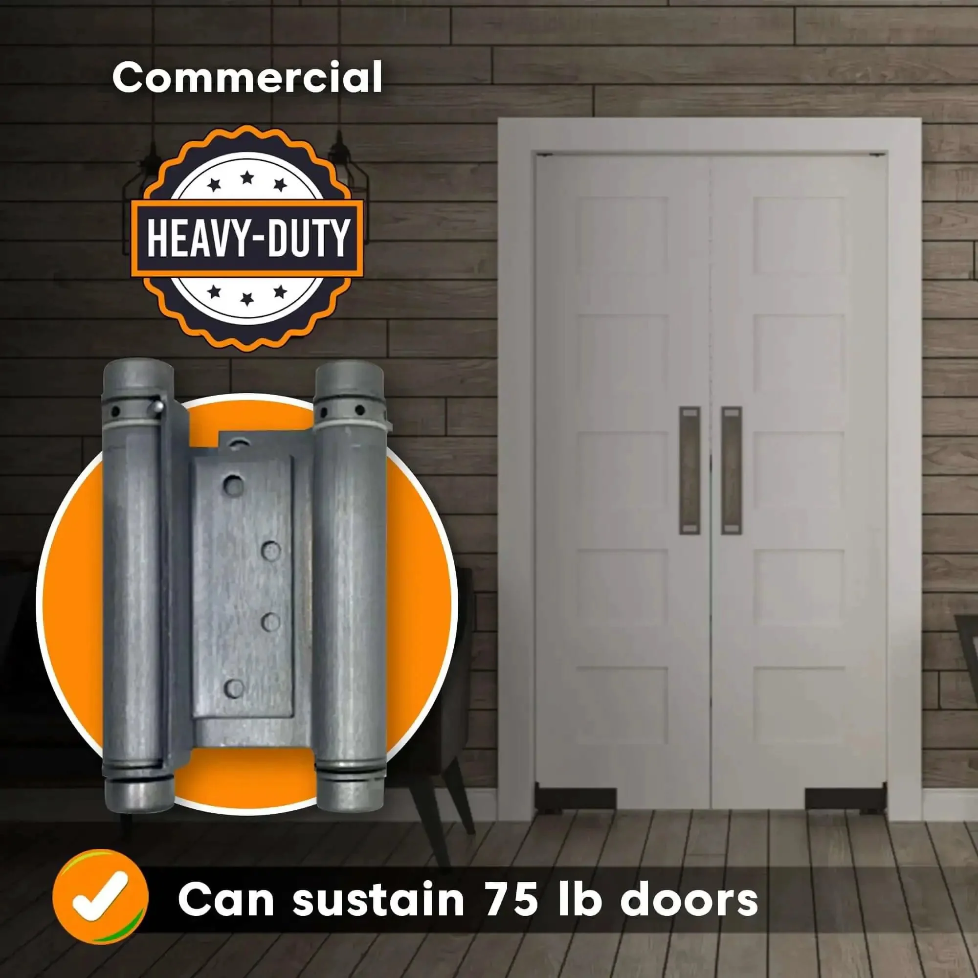 6 Inch Double Action Spring Hinge For Saloon Doors 4 Pack Satin Chrome Finish Heavy Duty Commercial Door Hardware For High Traffic Interiors Built For Busy Spots Like Cafes Restaurants Hotels Bars Kitchens - Image 5