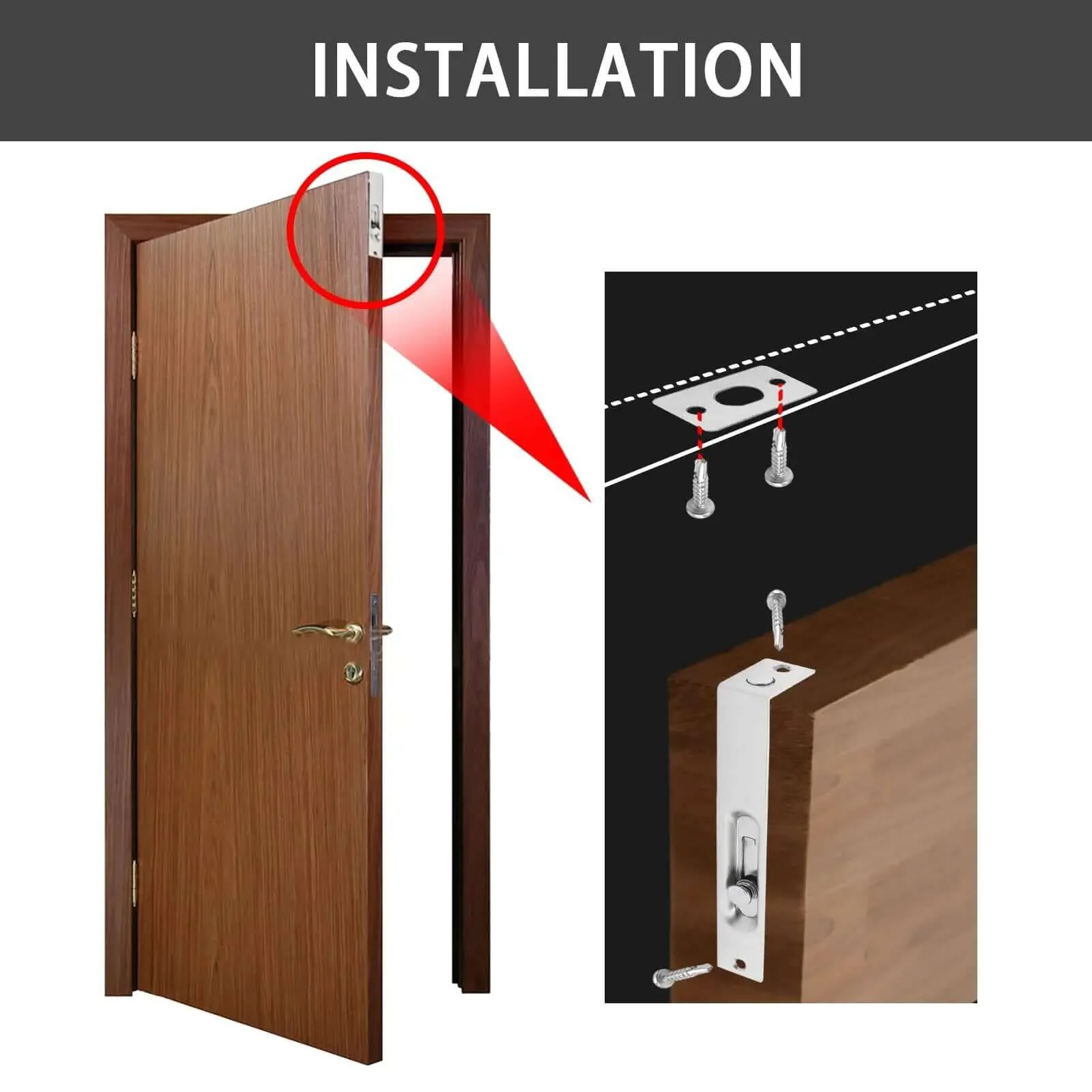 6 Inch Flush Bolt For Double French Doors And Patio Wood Doors Built Tough Heavy Duty Stainless Steel Concealed Sliding Door Latch In Brushed Chrome Finish Pack Of 2 With Mounting Screws Included - Image 4