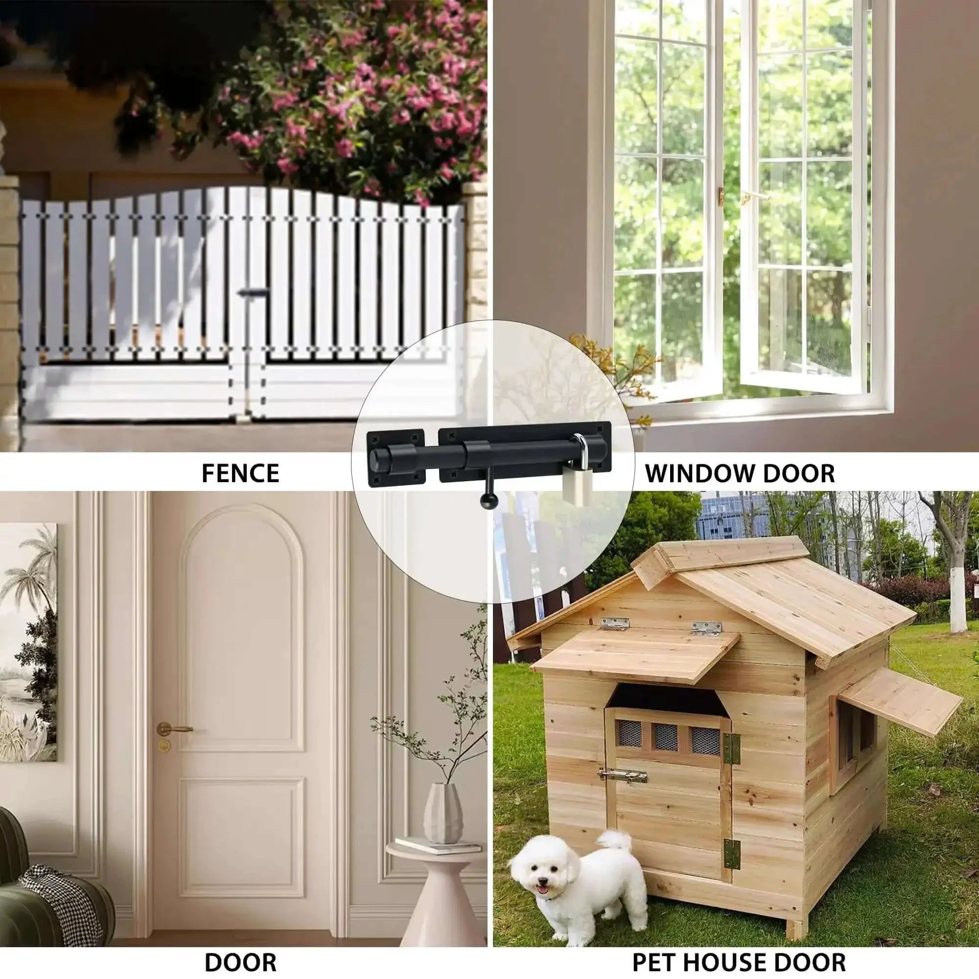 6 Inch Heavy Duty Slide Bolt Latch Built To Last In SUS304 Stainless Steel Barrel Bolt Lock For Barn Doors Wooden Fence Outdoor Fence Shed Door Security Matte Black MS8000B - Image 2