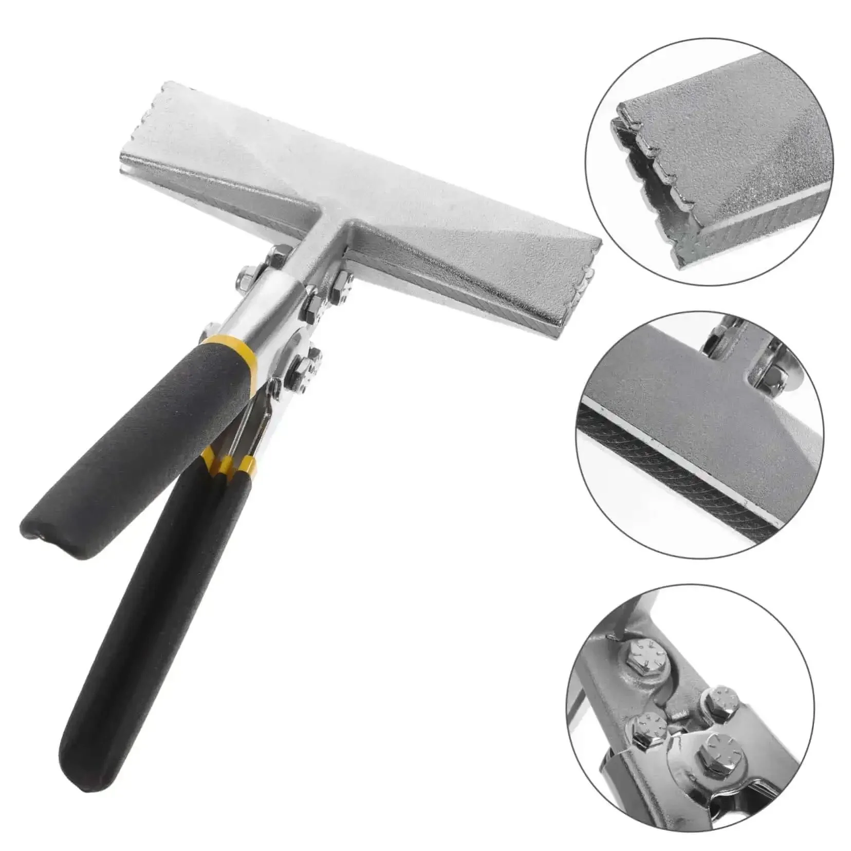 6 Inch Metal Bending Pliers For Sheet Metal With Flat Bar Bender Manual Seaming Tool Non Slip Double Layer Pitted Handle For Heavy Duty Flattening And Stamping In Tight Spaces - Image 4