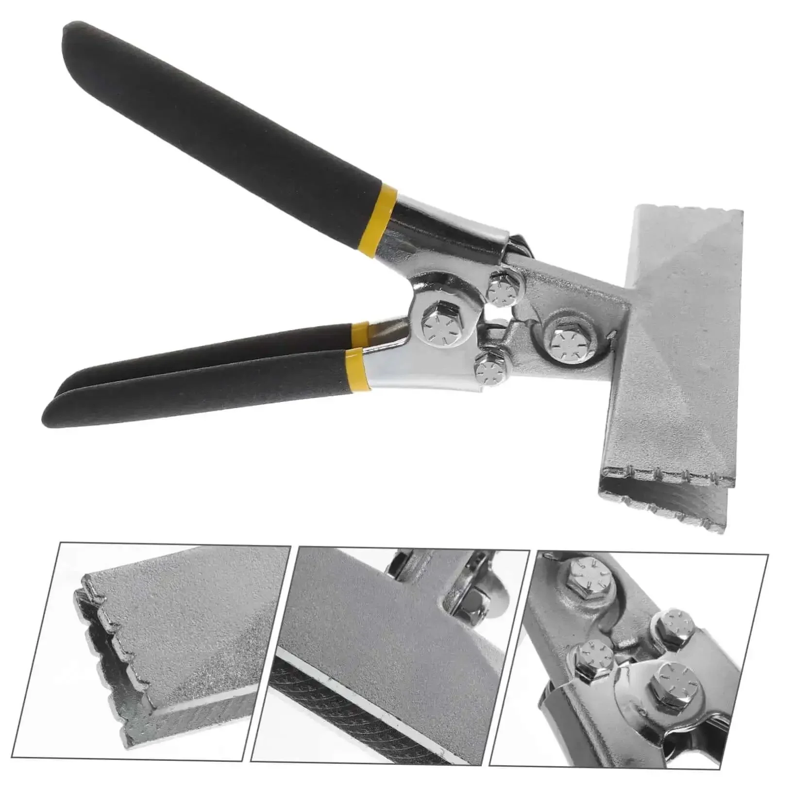 6 Inch Metal Bending Pliers For Sheet Metal With Flat Bar Bender Manual Seaming Tool Non Slip Double Layer Pitted Handle For Heavy Duty Flattening And Stamping In Tight Spaces - Image 5
