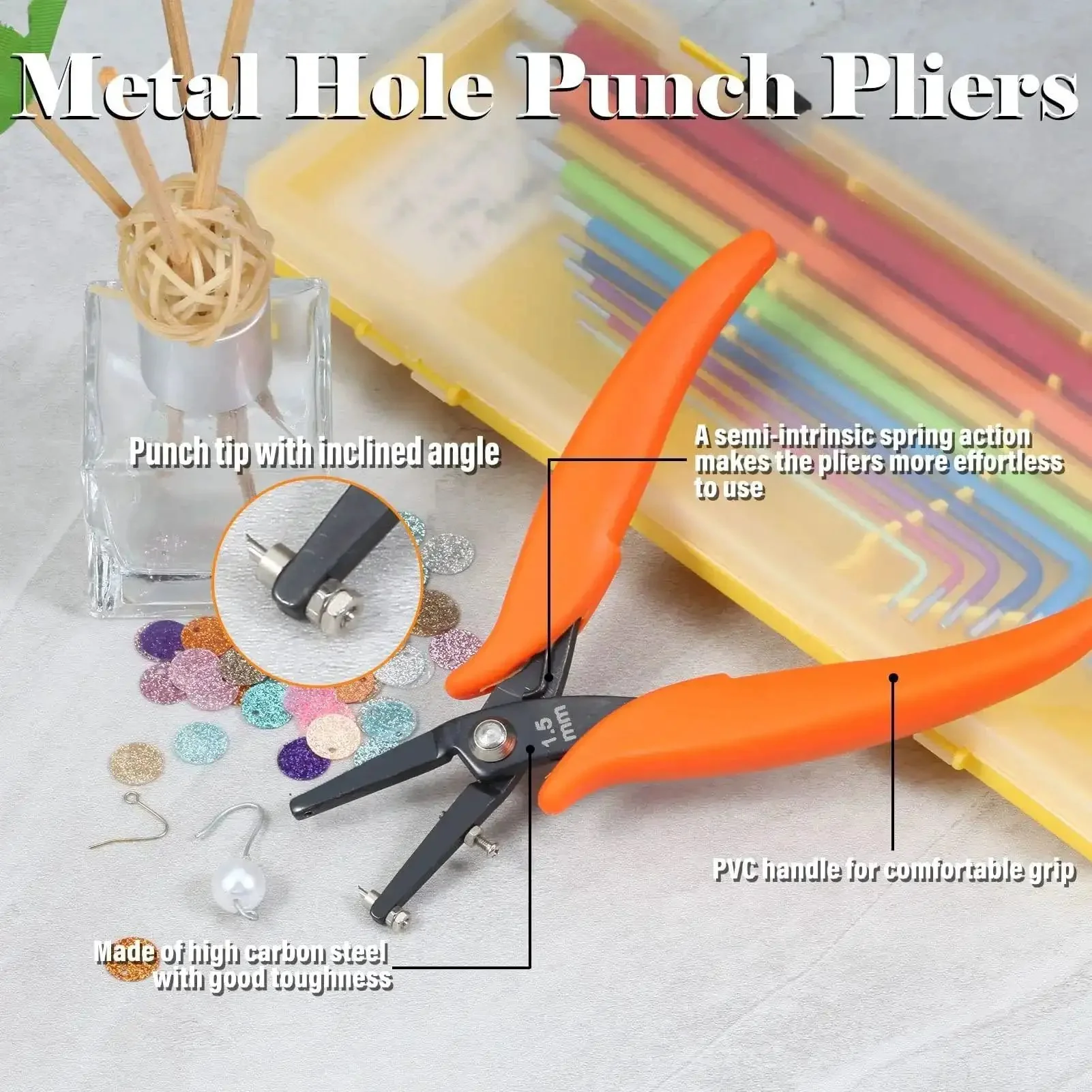 6 Inch Metal Hole Punch Pliers For 1.5mm Clean Holes In Jewelry Making Includes Two Replacement Pins PVC Grips Built For DIY Handcrafts Earrings And Pendants Pro Grade Jewelry Tool For Crafting - Image 7