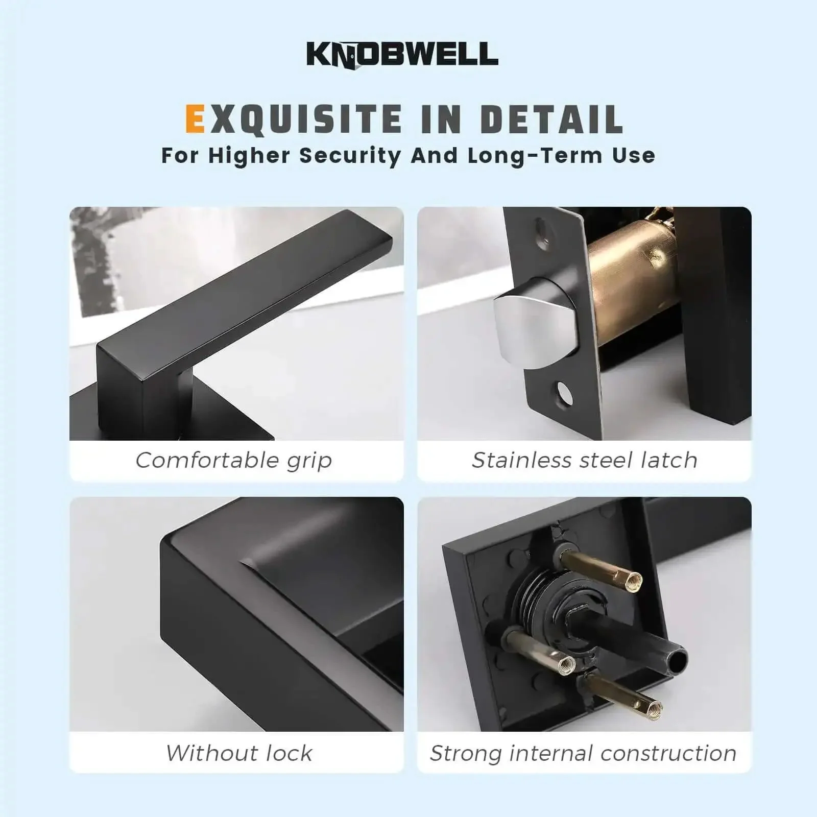 6 Pack Black Interior Door Handles For Left Or Right Handed Passage Function, Heavy Duty Matte Black Closet Door Handle Set With One Lever, DIY Friendly Install No Fuss For Doors Needing Quick And Easy Access - Image 5