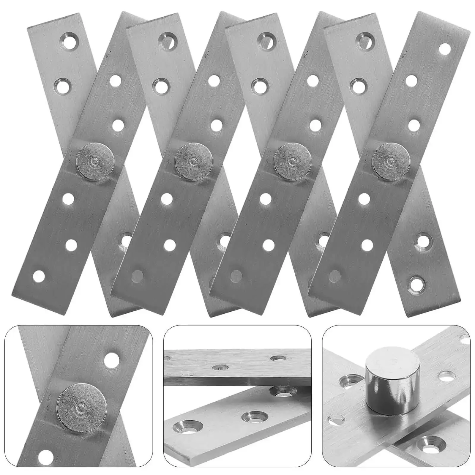 6 Pack Invisible Pivot Hinges With 360 Degree Rotation, Concealed Door Hinges, Heavy Duty Stainless Steel For Hidden Doors, Secret Bookcase, And Cabinet Hardware, Seamless Flush Look And Noise Free Operation - Image 9
