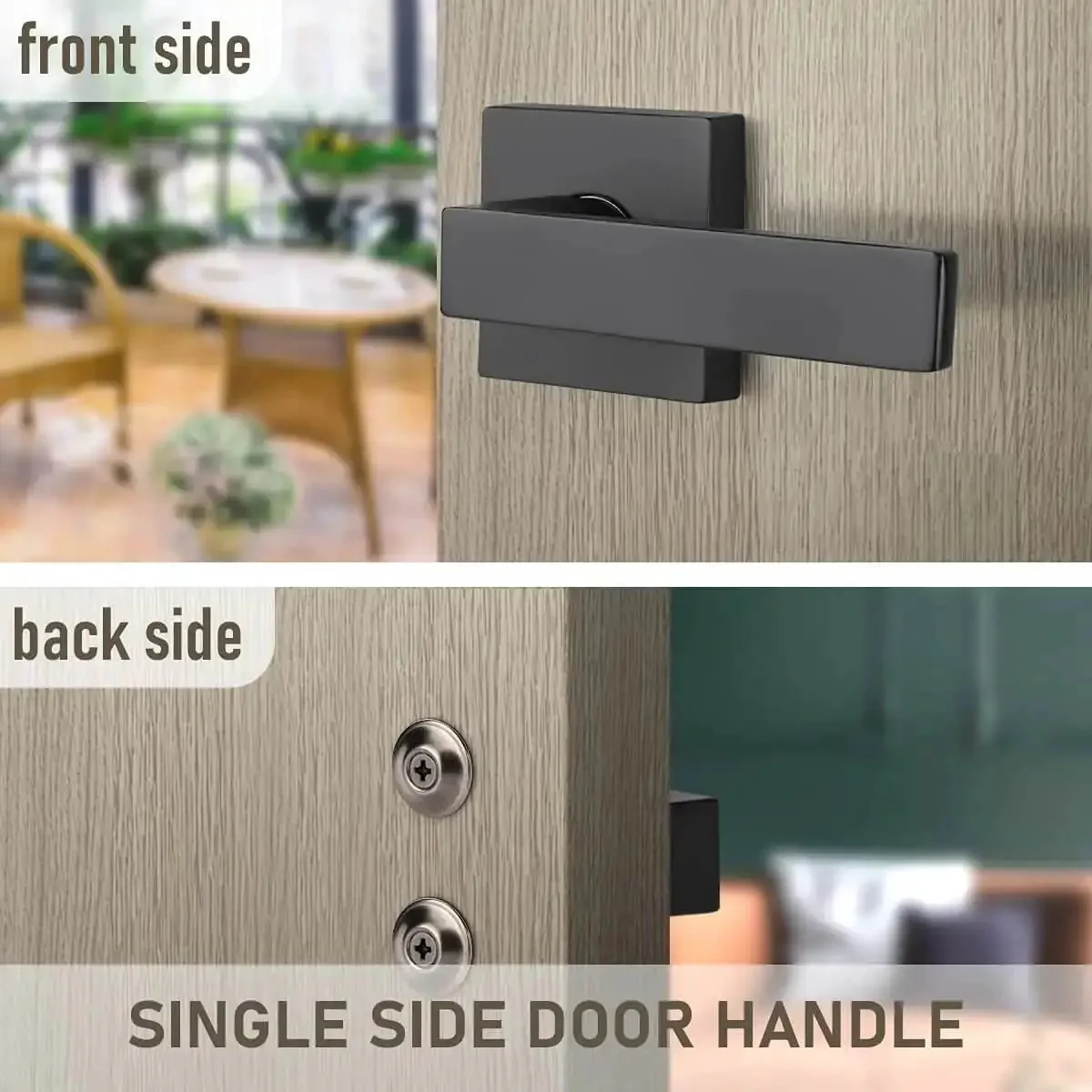 6 Pack Matte Black Dummy Door Handle Set Heavy Duty Single Sided Door Levers For Right Or Left Handed Doors Interior Mount No Latch Decorative Lever For Interior Use - Image 7
