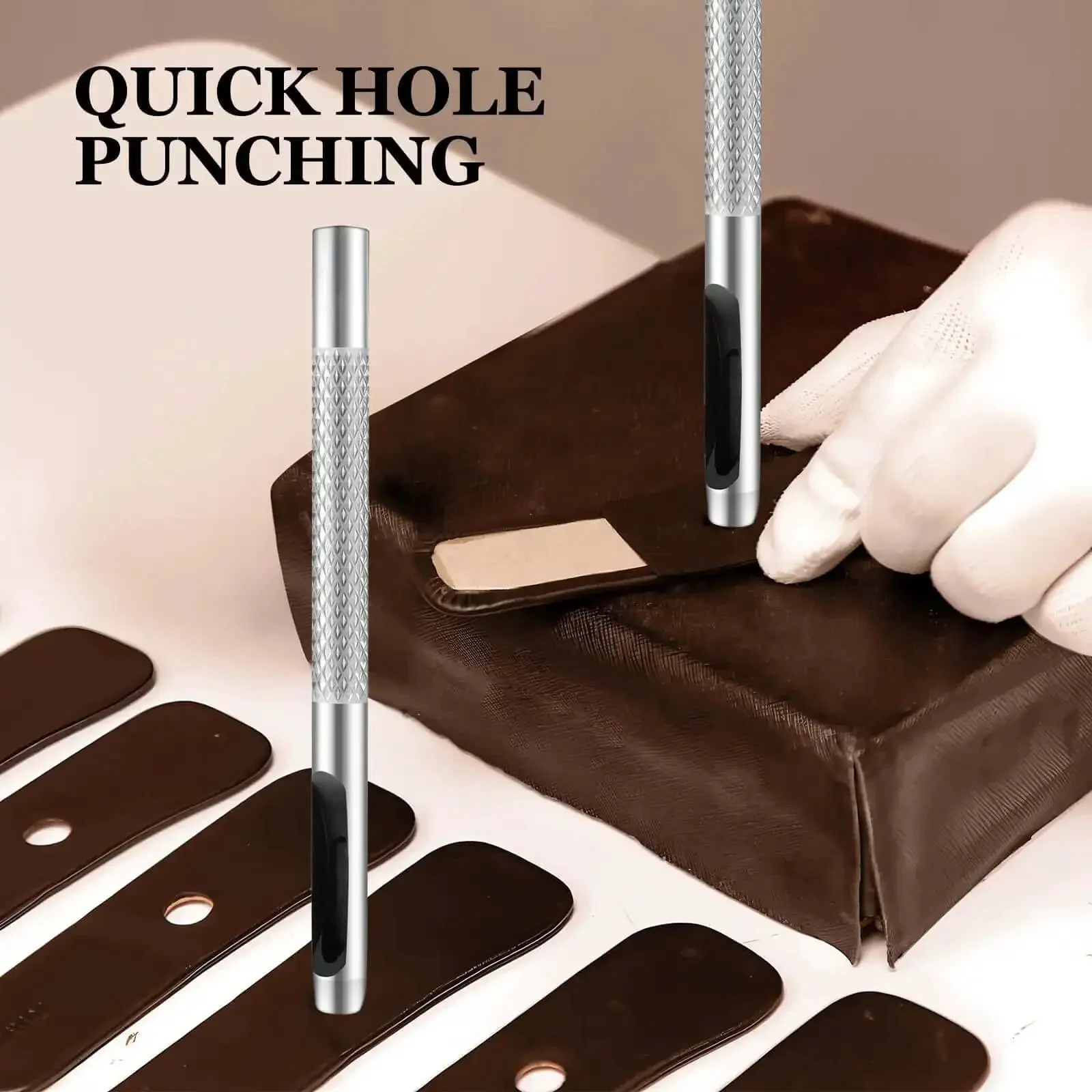 6 Piece Hollow Leather Hole Punch Set With 1.5mm To 4mm Sizes, Pro Grade Durable Carbon Steel Tools For Belts, Felt And Gaskets, Belt Hole Puncher For Leather Crafts, Rust Resistant And Long Lasting - Image 2