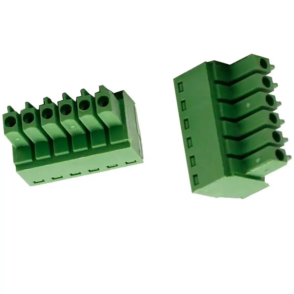 6 Pin Pluggable PCB Screw Terminal Block Female Connector 3.5mm Pitch Green Pack Of 10 For Easy Plug And Play Wiring 28 To 16 AWG 300V 8A Rating Durable Plastic Housing - Image 2