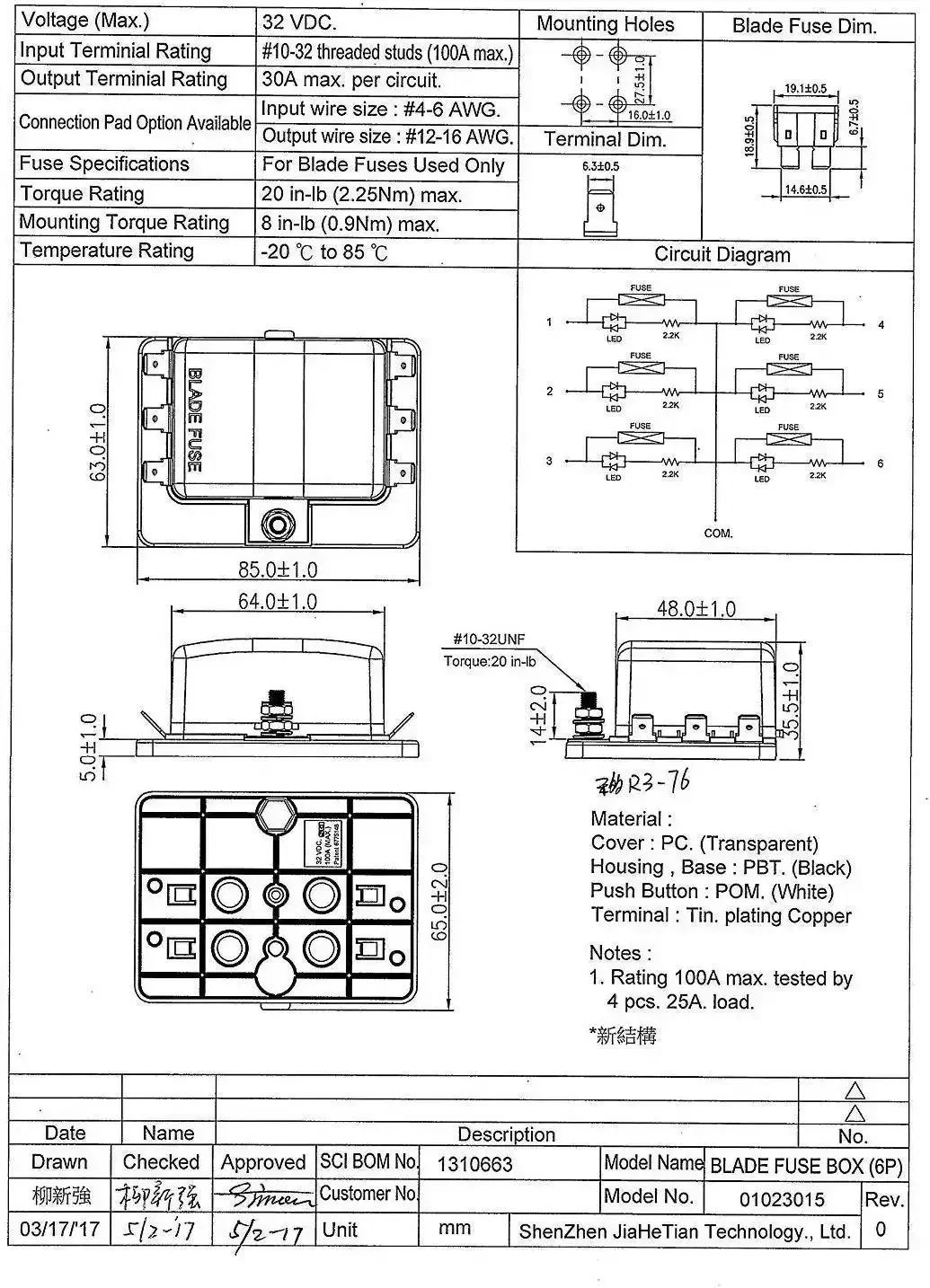 6 Way DC 12 To 32V Blade Fuse Box Holder With LED Warning Light And Protective Cover For Automotive Car Boat Marine Trike Plus Detailed Instruction Manual - Image 2