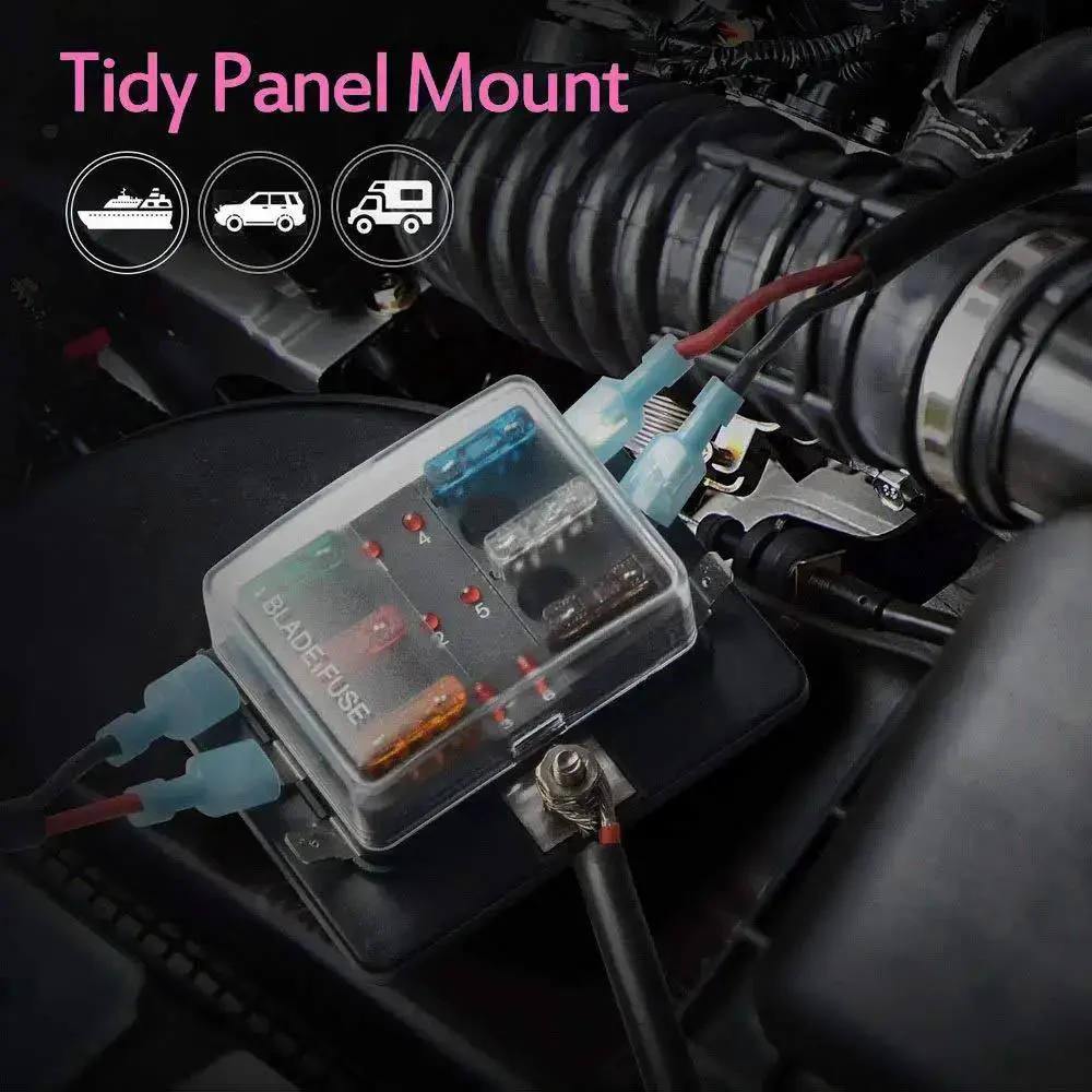 6 Way DC 12 To 32V Blade Fuse Box Holder With LED Warning Light And Protective Cover For Automotive Car Boat Marine Trike Plus Detailed Instruction Manual - Image 4
