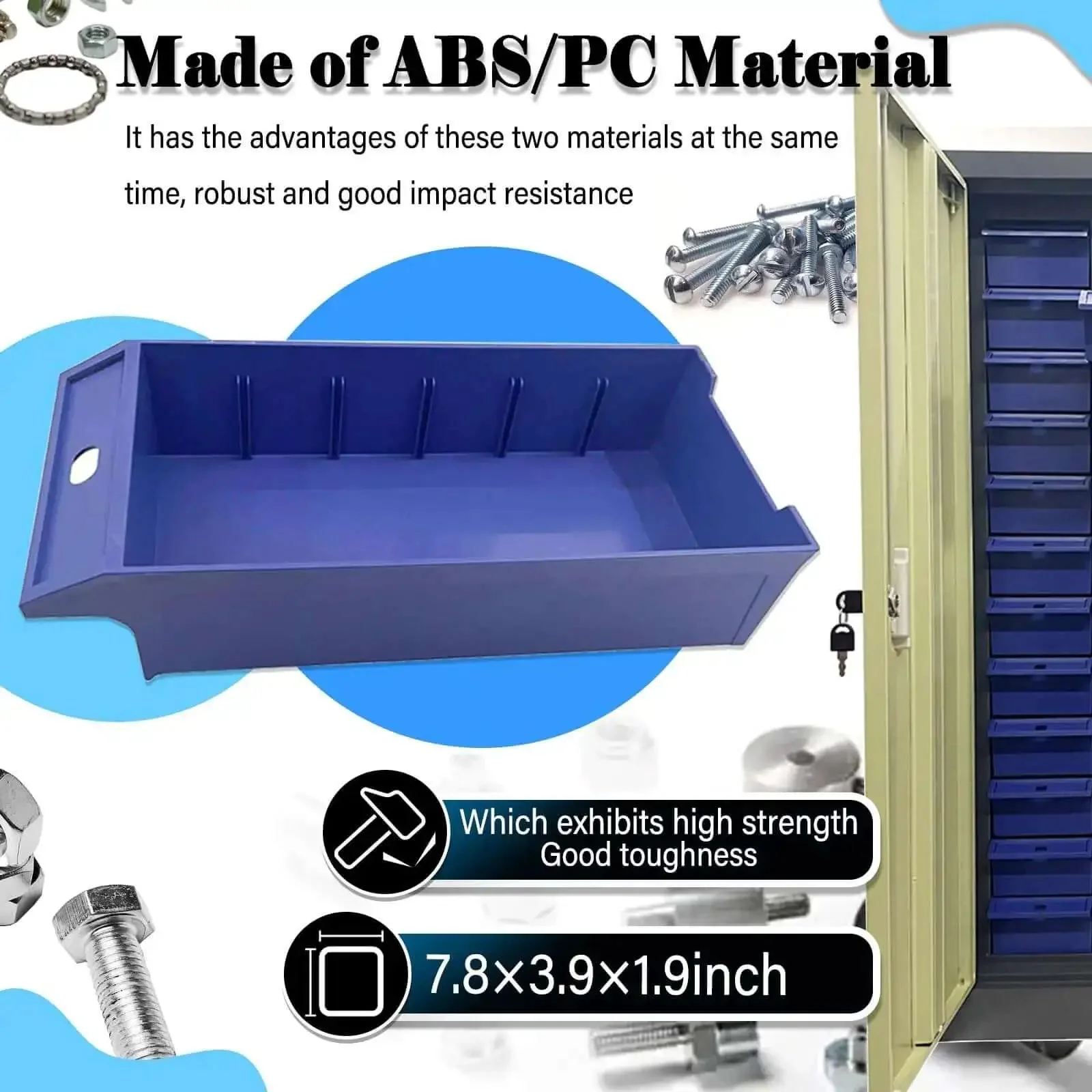 60 Drawer Parts Cabinet Nut And Bolt Organizer Lockable Metal Bin Cabinet With Partitions Labels And Doors For Hardware Storage In Garage Workshop Built To Last - Image 7