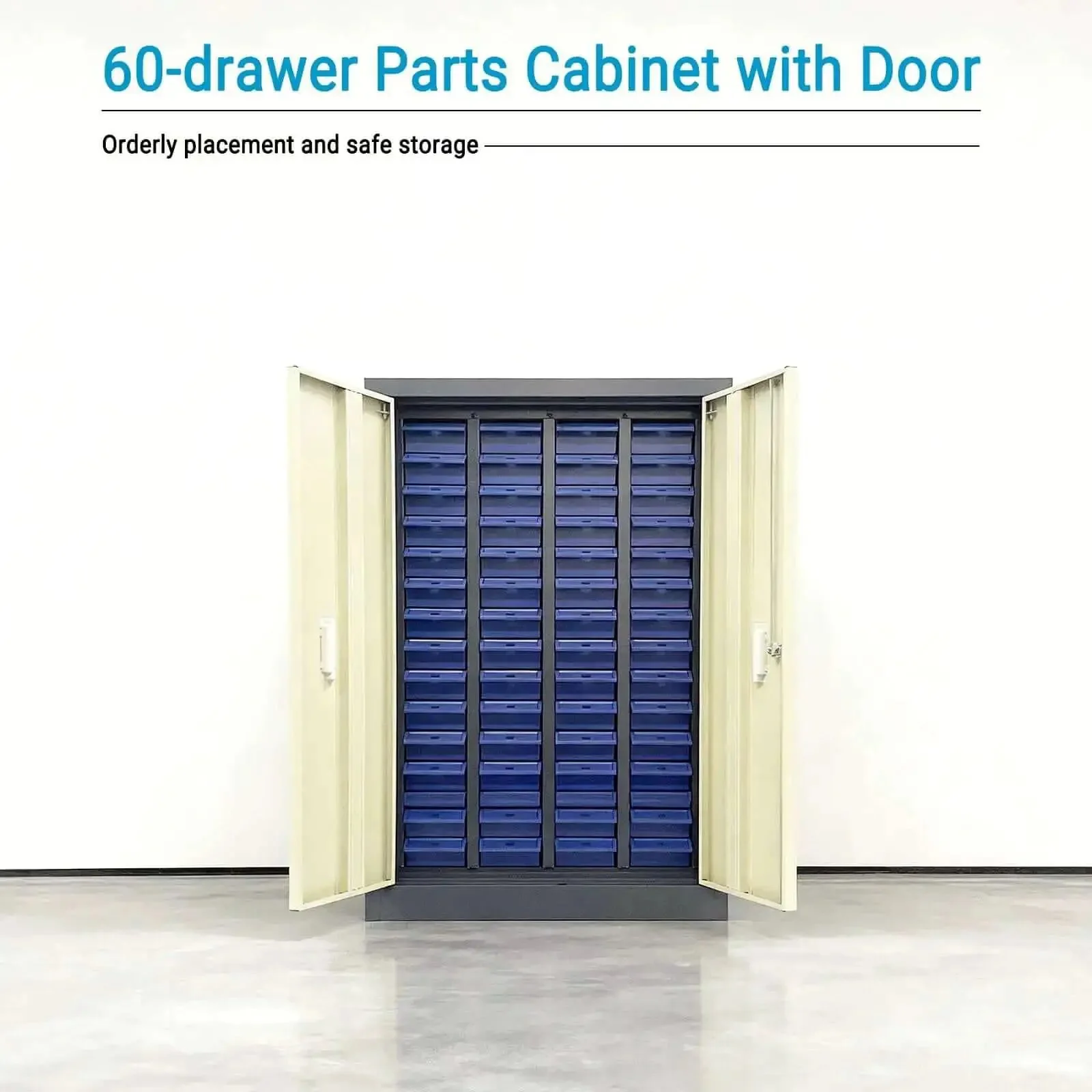 60 Drawer Parts Cabinet Nut And Bolt Organizer Lockable Metal Bin Cabinet With Partitions Labels And Doors For Hardware Storage In Garage Workshop Built To Last - Image 8