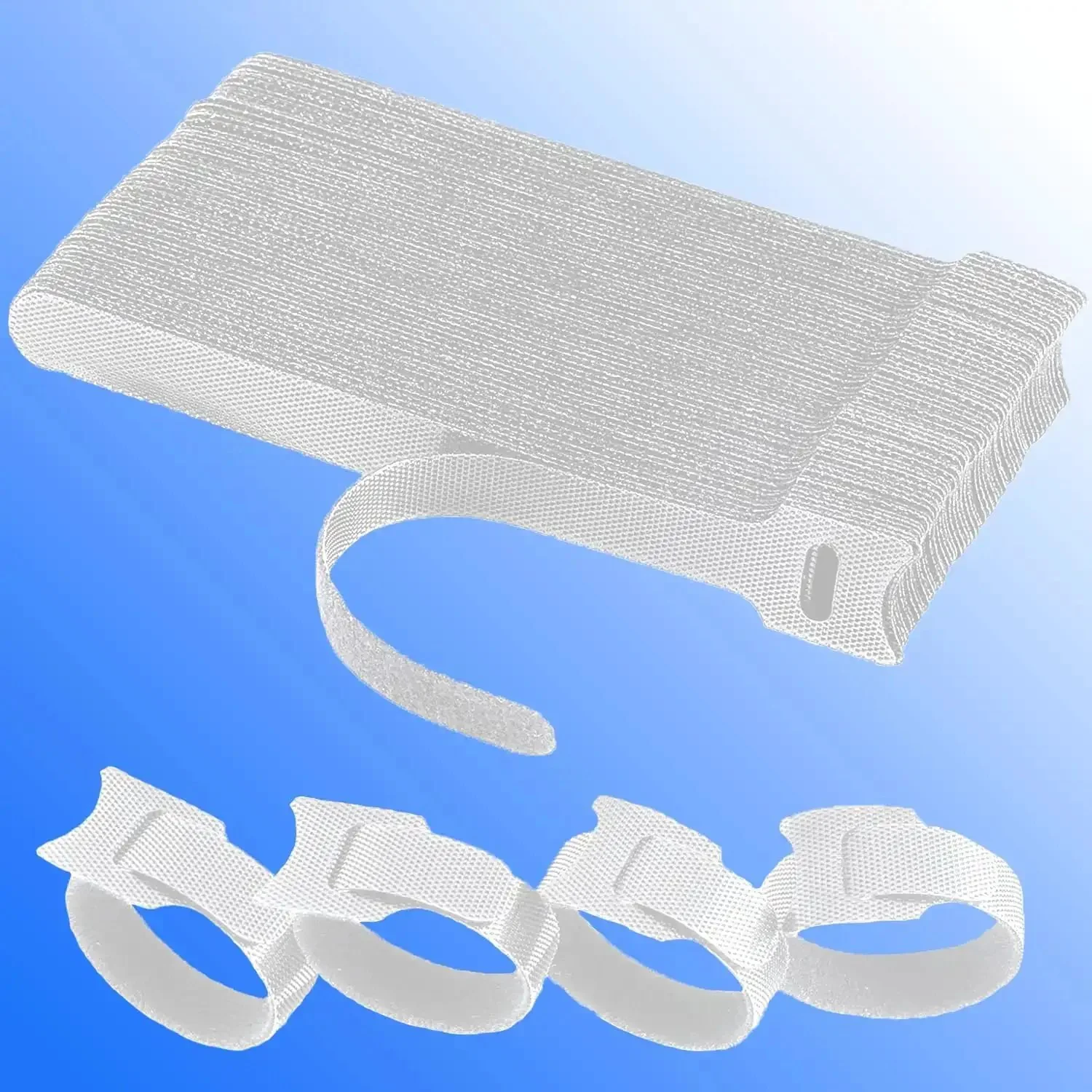 60 Pack 6 Inch Reusable Cable Ties With Hook And Loop For No Fuss Cable Management White Cord Organizer Straps Adjustable Durable Velcro Style Ties For Home Office Tech Cables Non Slip Easy Setup