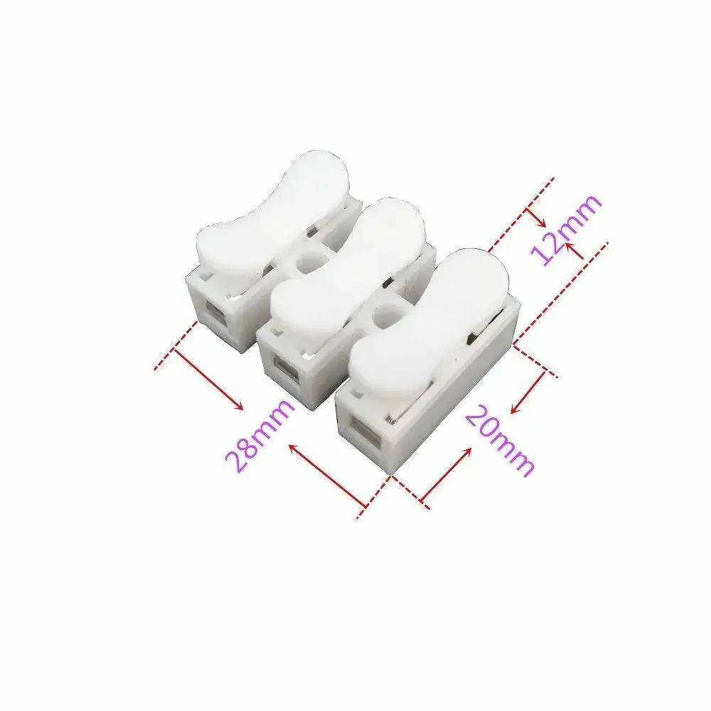 60 Pcs 3P CH3 Quick Connector Spring Wire Terminal Block For LED Light Bar Connection Spring Cable Clamp 3 Way Splice 10A 0.4mm To 2mm Wire Range Easy Plug In DIY Lighting Setup For Reliable Power - Image 5