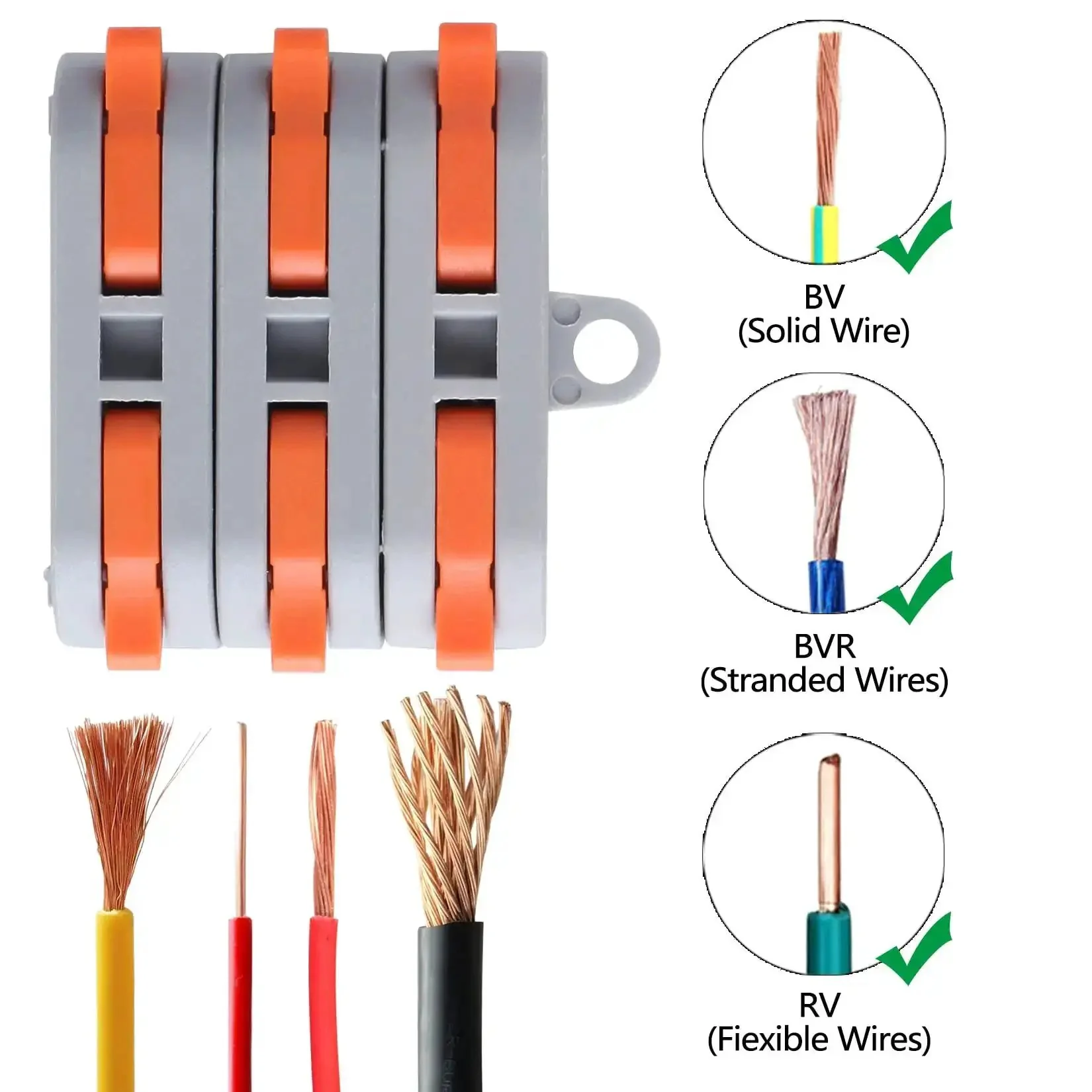 60 Pcs Colorful Lever Nut Wire Connectors Set For 28-12 AWG Compact Inline Splices Two Way Multi Wire Terminals Reusable Electrical Connectors For Any Circuit Easy Quick DIY Electrical Projects - Image 3