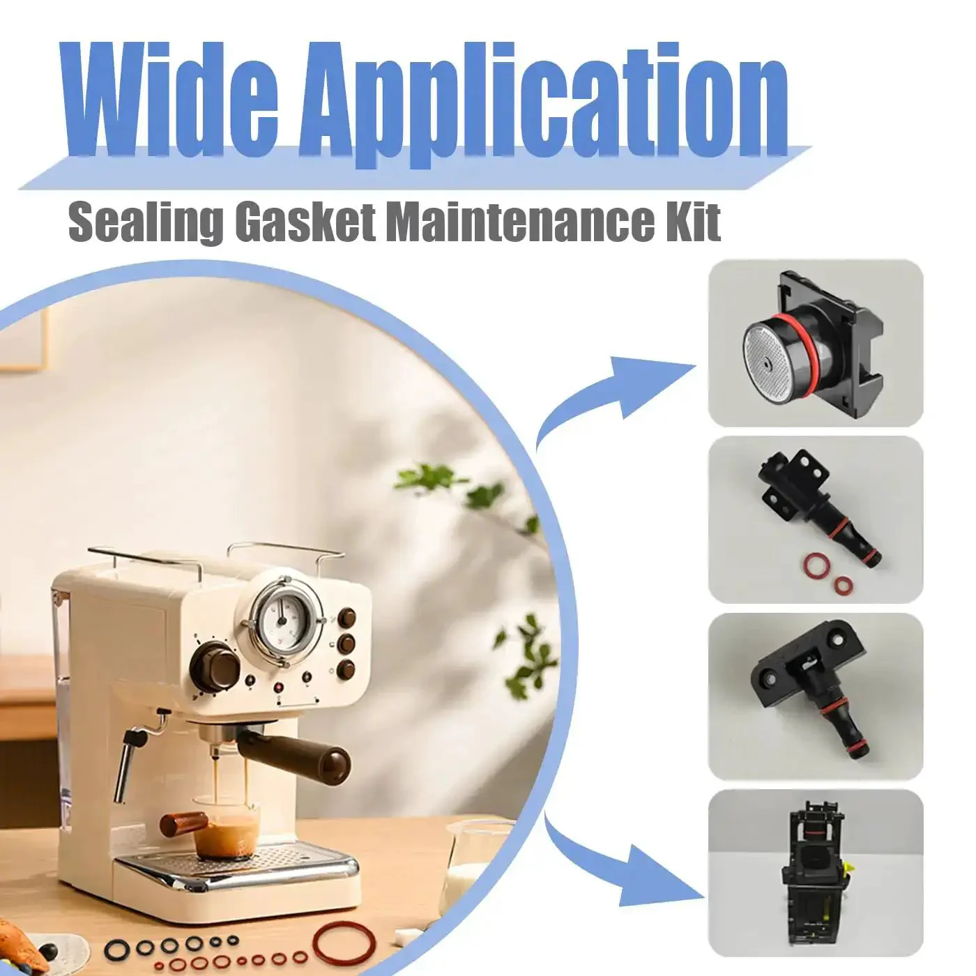 60 Piece Silicone O Ring Kit For Espresso Machines With 15 Sizes Of Food Grade Seals And Gaskets Replacement O Rings Nozzles And Gaskets Fits Saeco Philips Gaggia Spidem And Most Home Coffee Makers For Quick Easy Maintenance - Image 3
