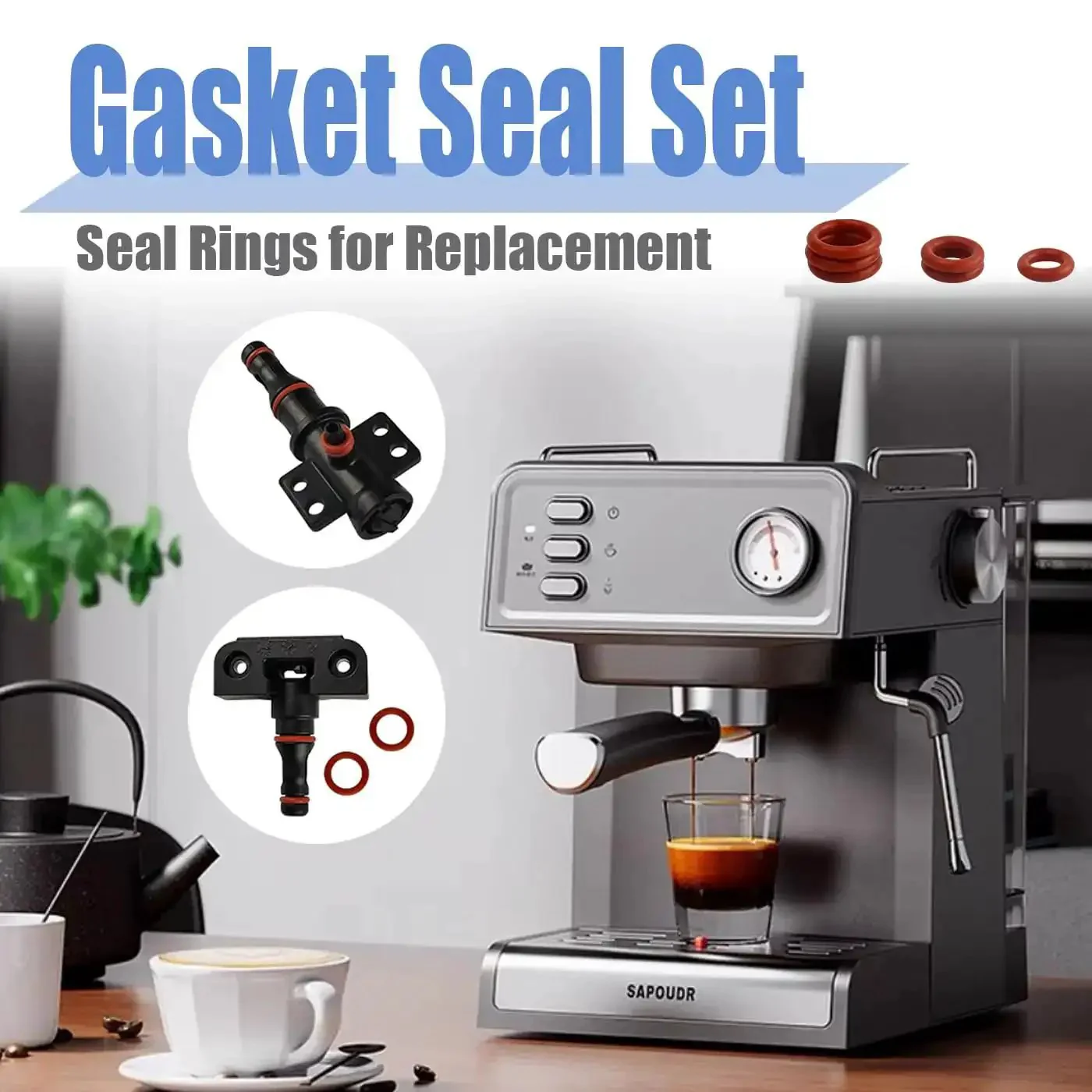 60 Piece Silicone O Ring Kit For Espresso Machines With 15 Sizes Of Food Grade Seals And Gaskets Replacement O Rings Nozzles And Gaskets Fits Saeco Philips Gaggia Spidem And Most Home Coffee Makers For Quick Easy Maintenance - Image 4