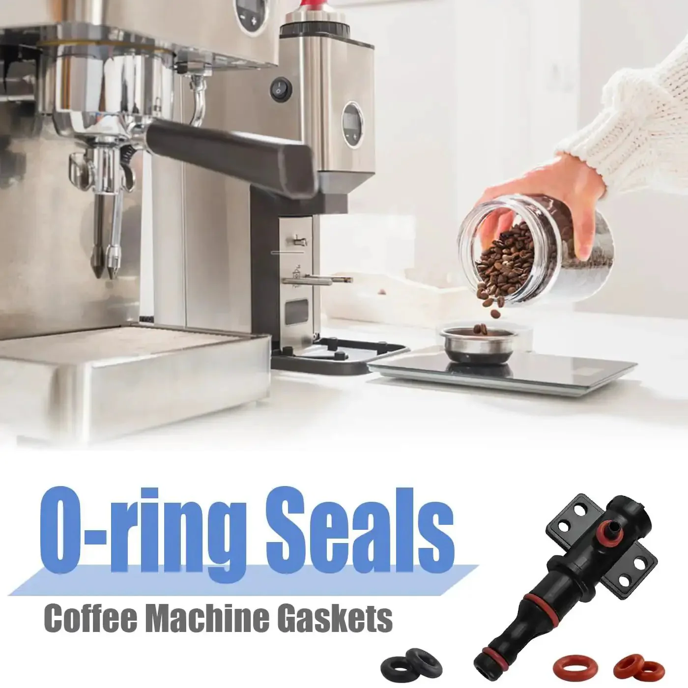 60 Piece Silicone O Ring Kit For Espresso Machines With 15 Sizes Of Food Grade Seals And Gaskets Replacement O Rings Nozzles And Gaskets Fits Saeco Philips Gaggia Spidem And Most Home Coffee Makers For Quick Easy Maintenance - Image 6