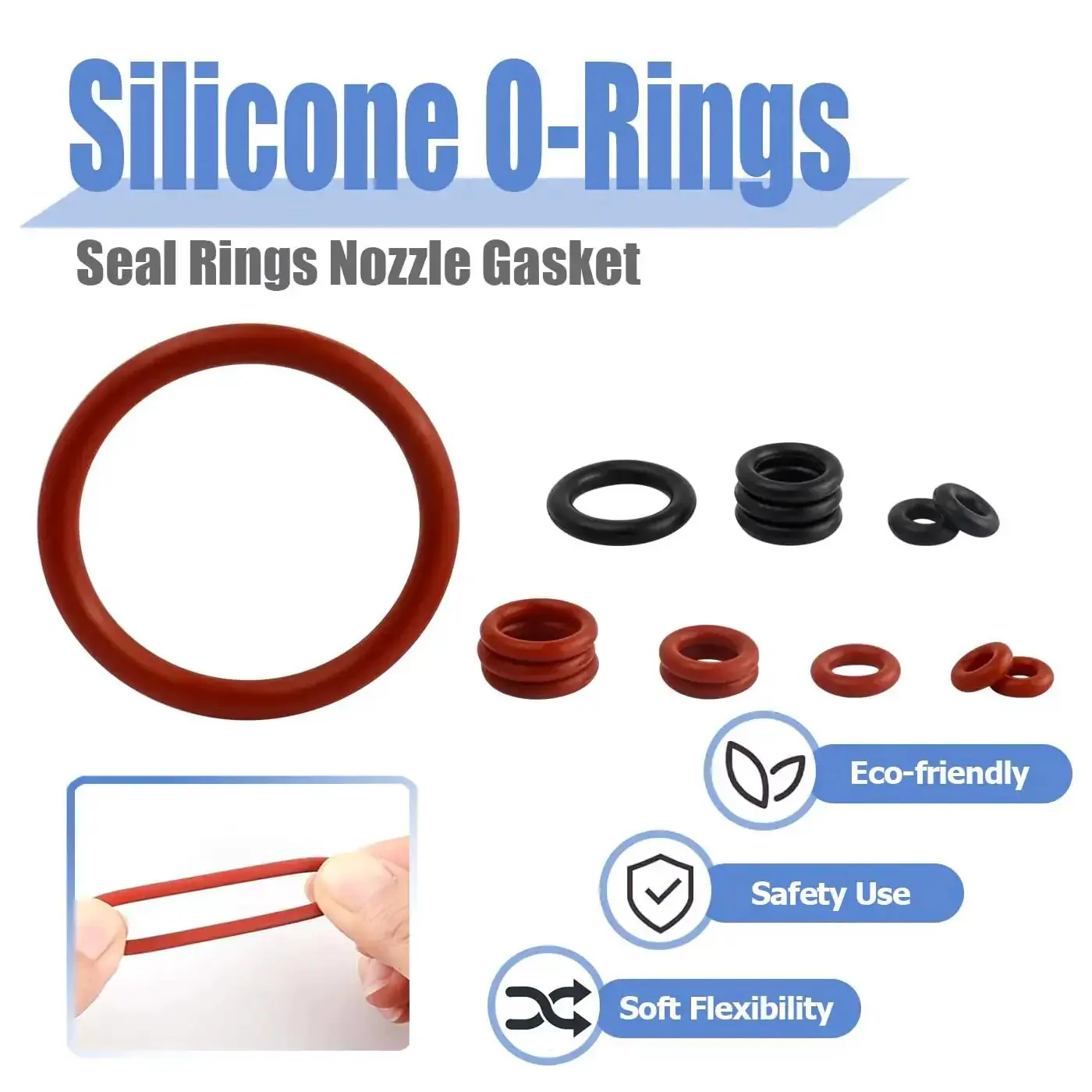 60 Piece Silicone O Ring Kit For Espresso Machines With 15 Sizes Of Food Grade Seals And Gaskets Replacement O Rings Nozzles And Gaskets Fits Saeco Philips Gaggia Spidem And Most Home Coffee Makers For Quick Easy Maintenance - Image 7