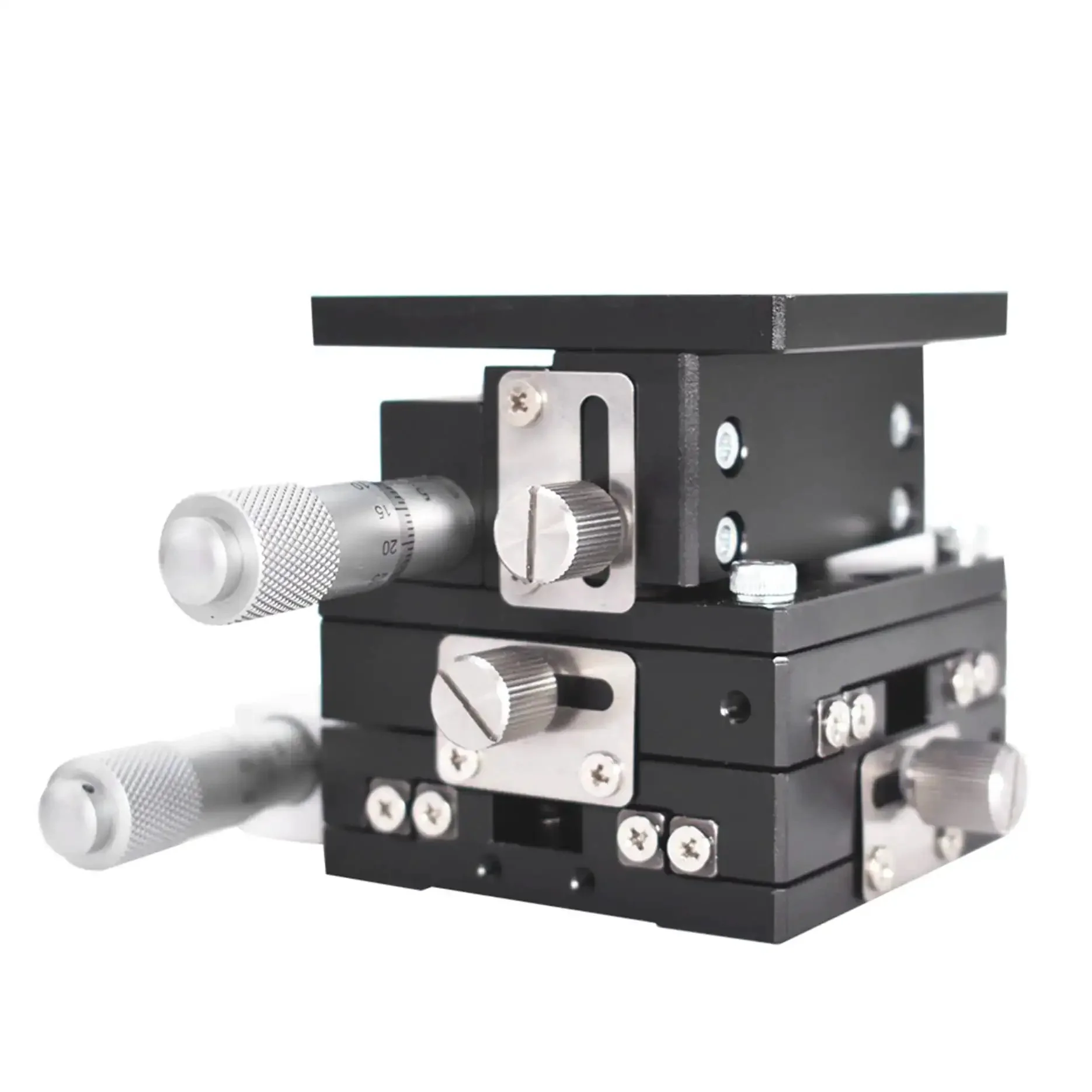 60 X 60mm XYZ 3 Axis Linear Stage With Manual Sliding Table For Optical Lab Precision Measurement, Aluminum Alloy Build, Trimming Bearing Tuning Platform, Smooth X Y Z Travel, 0.01mm Scale, 0.03mm Accuracy, Pro Grade