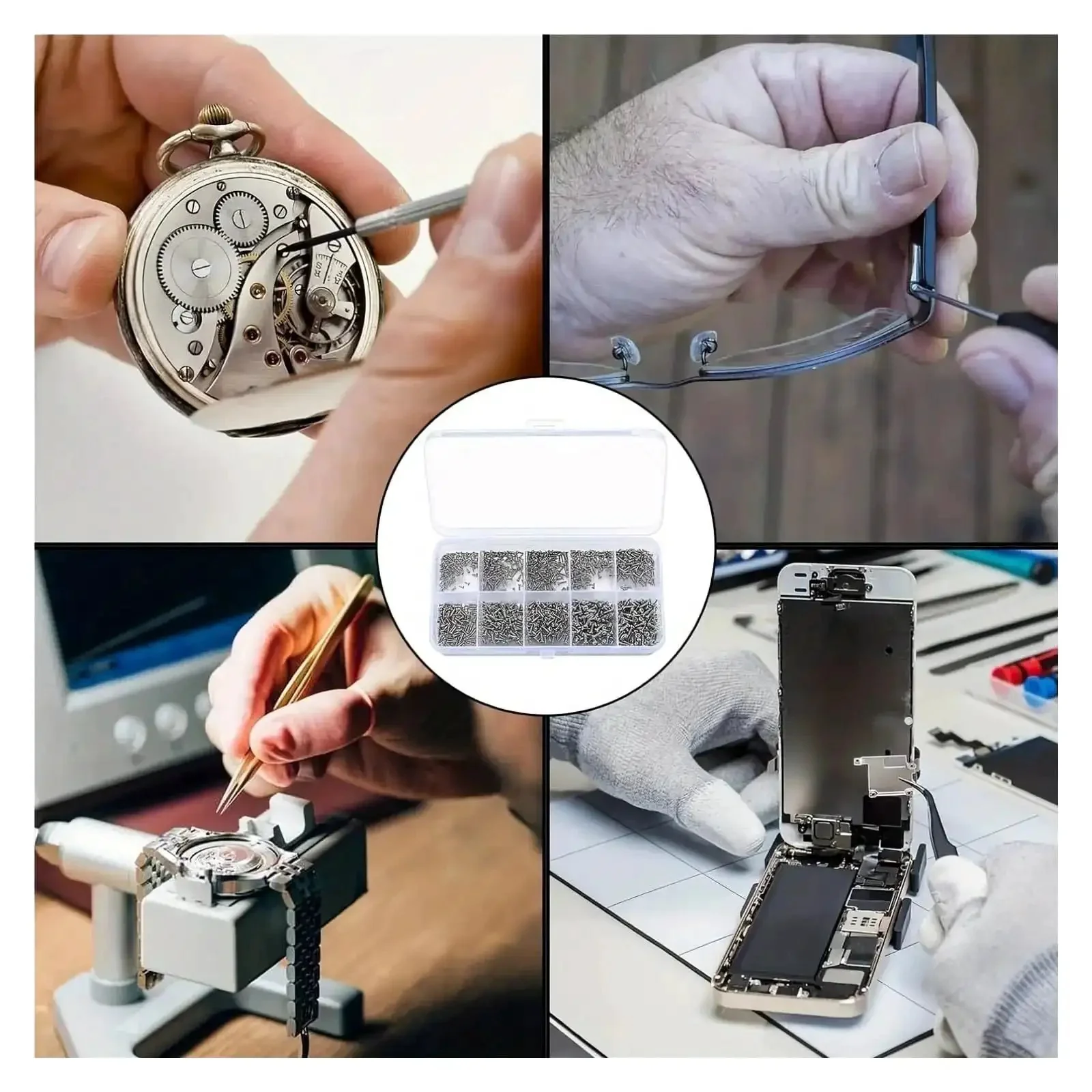 600 And 1200 Piece Miniature Self Tapping Screws Set, Crosshead Phillips Head Carbon Steel Kit For Computer, Phone, Watch, Glasses, Toys, And Speaker Repairs Do It Yourself Friendly - Image 2