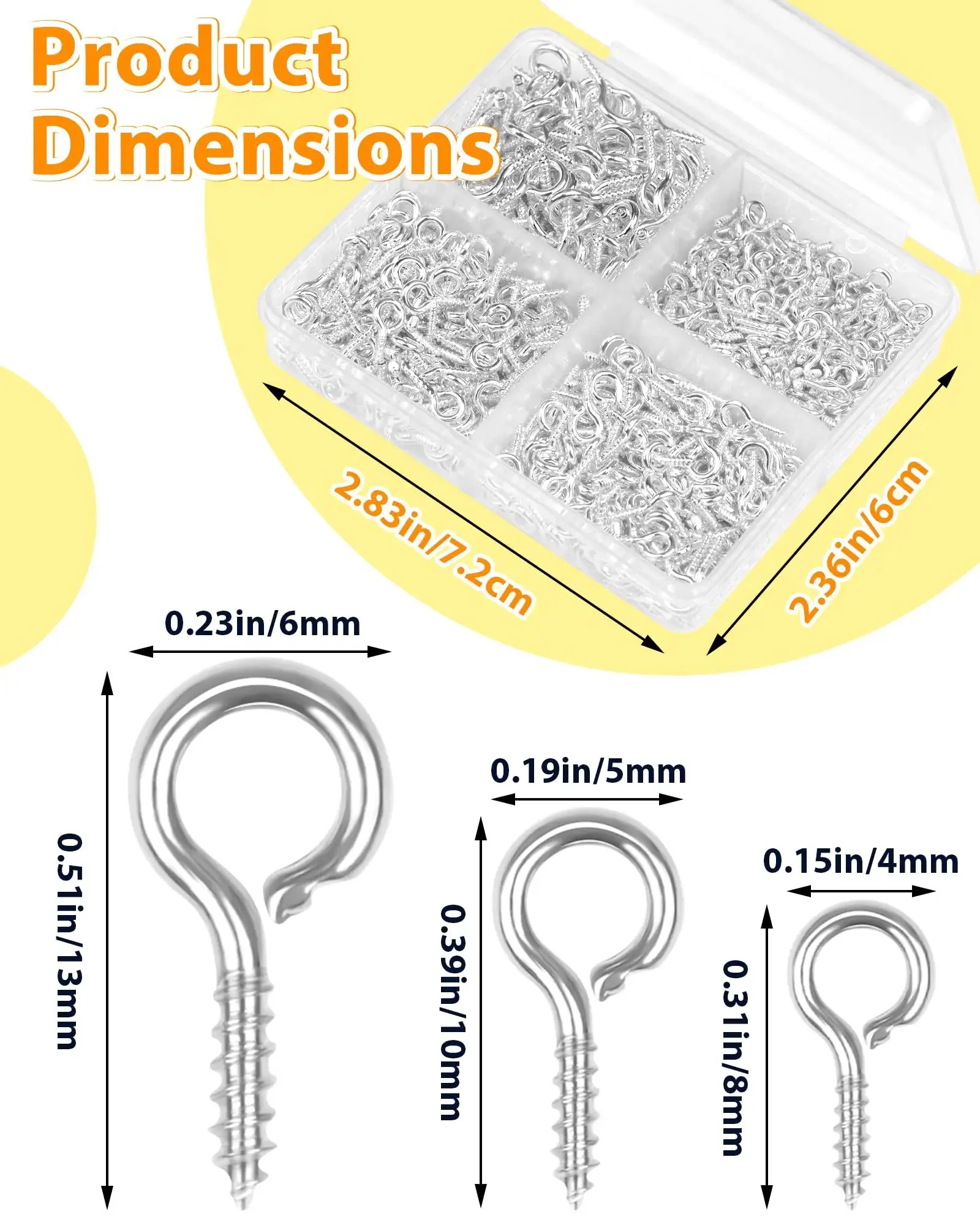 600 Pcs Small Eye Pins For Jewelry Making And DIY Crafts Gold And Silver 3 Sizes 8x4mm 10x5mm 13x6mm Eye Pins For Bead Charms And Craft Projects Must Have For DIY Jewelry Making Bead Charms Beading And Craft Enthusiasts - Image 6