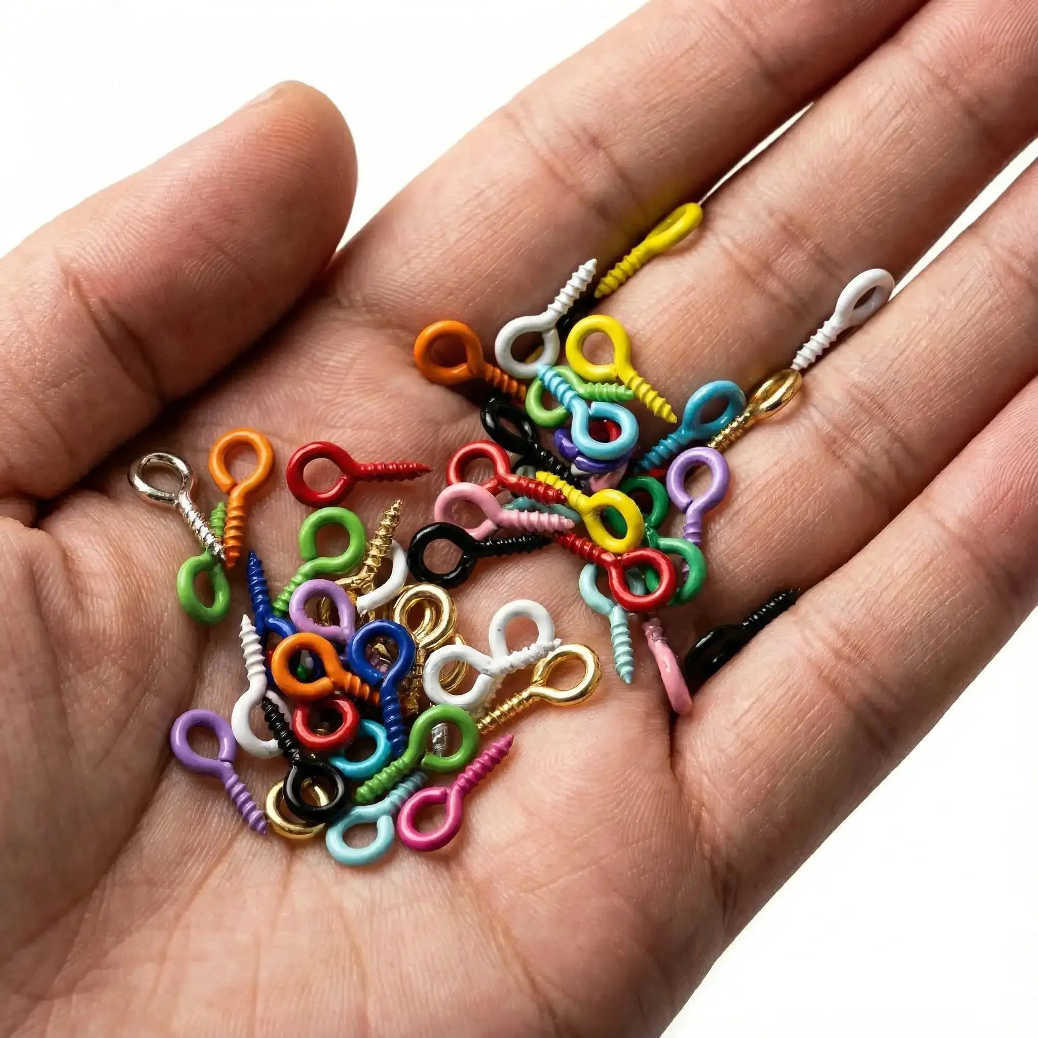 600 Piece Mixed Color Mini Screw Eye Pins For Jewelry Making And DIY Crafts, Tiny Eye Hook Pins With Threads, Micro Eyelet Screws, 0.39 Inch Length, 0.05 Inch Diameter, No Gold Or Silver - Image 5
