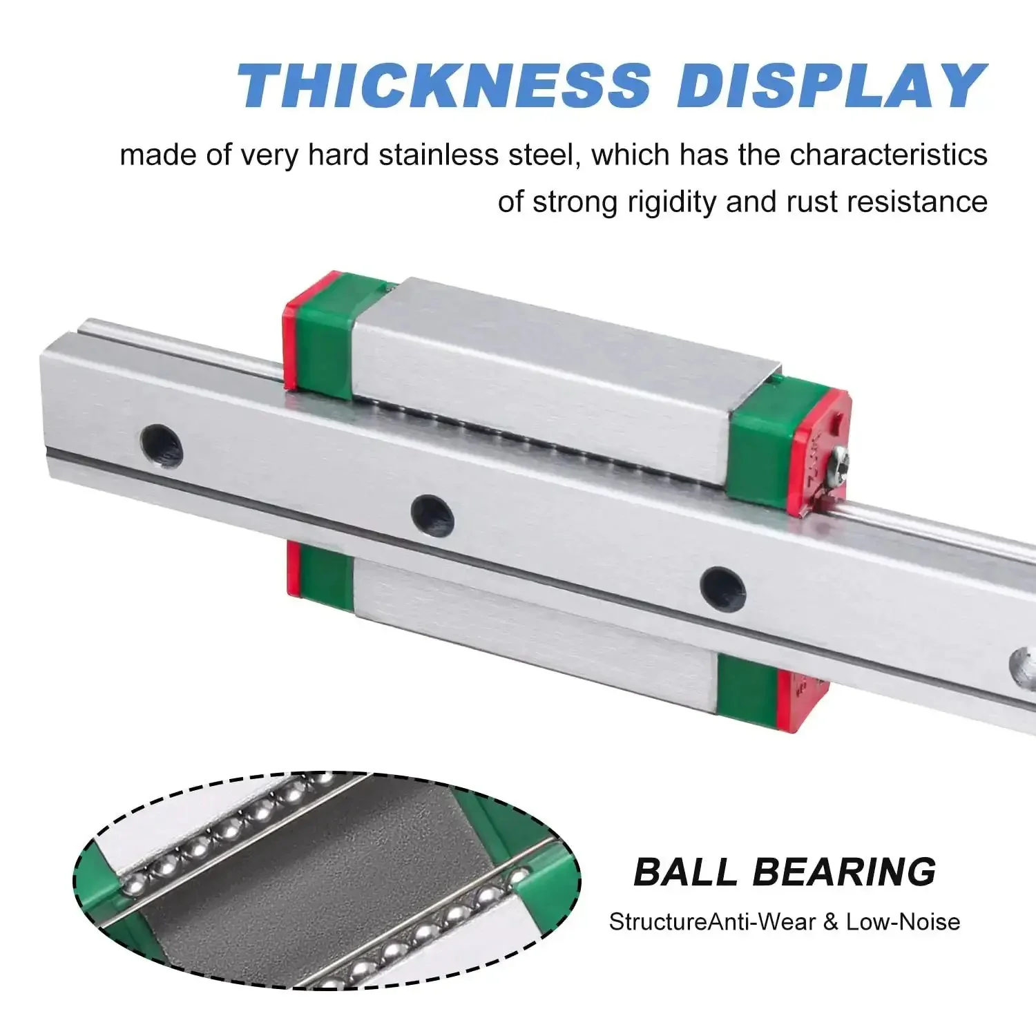 600mm MGN9 Linear Rail Guide With MGN9H Carriage Block For DIY 3D Printer Ultra Smooth Motion Heavy Duty Steel Rails Low Noise H Type 23.62 Inches Ready To Install - Image 7