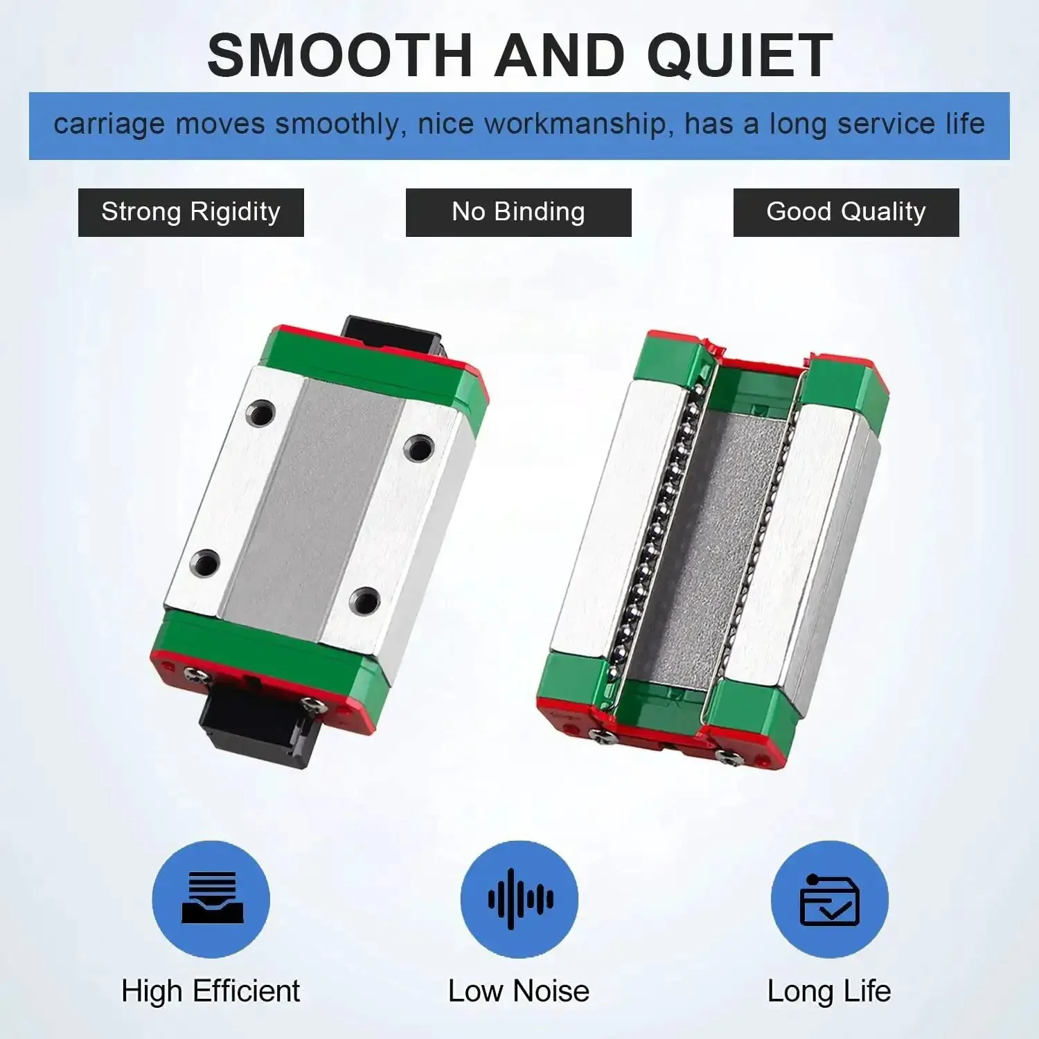 600mm MGN9 Linear Rail Guide With MGN9H Carriage Block For DIY 3D Printer Ultra Smooth Motion Heavy Duty Steel Rails Low Noise H Type 23.62 Inches Ready To Install - Image 8