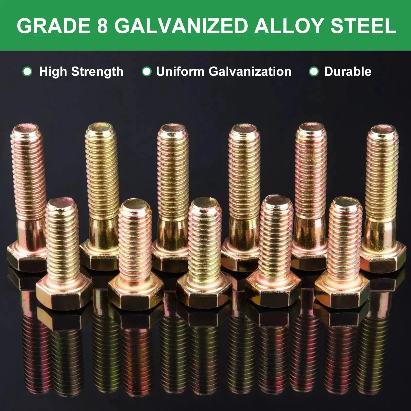 608-Piece Heavy Duty Grade 8.8 Alloy Steel Bolts And Nuts Assortment Kit With SAE And Metric Sizes For DIY Projects Including Quarter Inch By Twenty, Five Sixteenths By Eighteen, Three Eighths By Sixteen, Half Inch By Thirteen, Plus Washers - Image 6