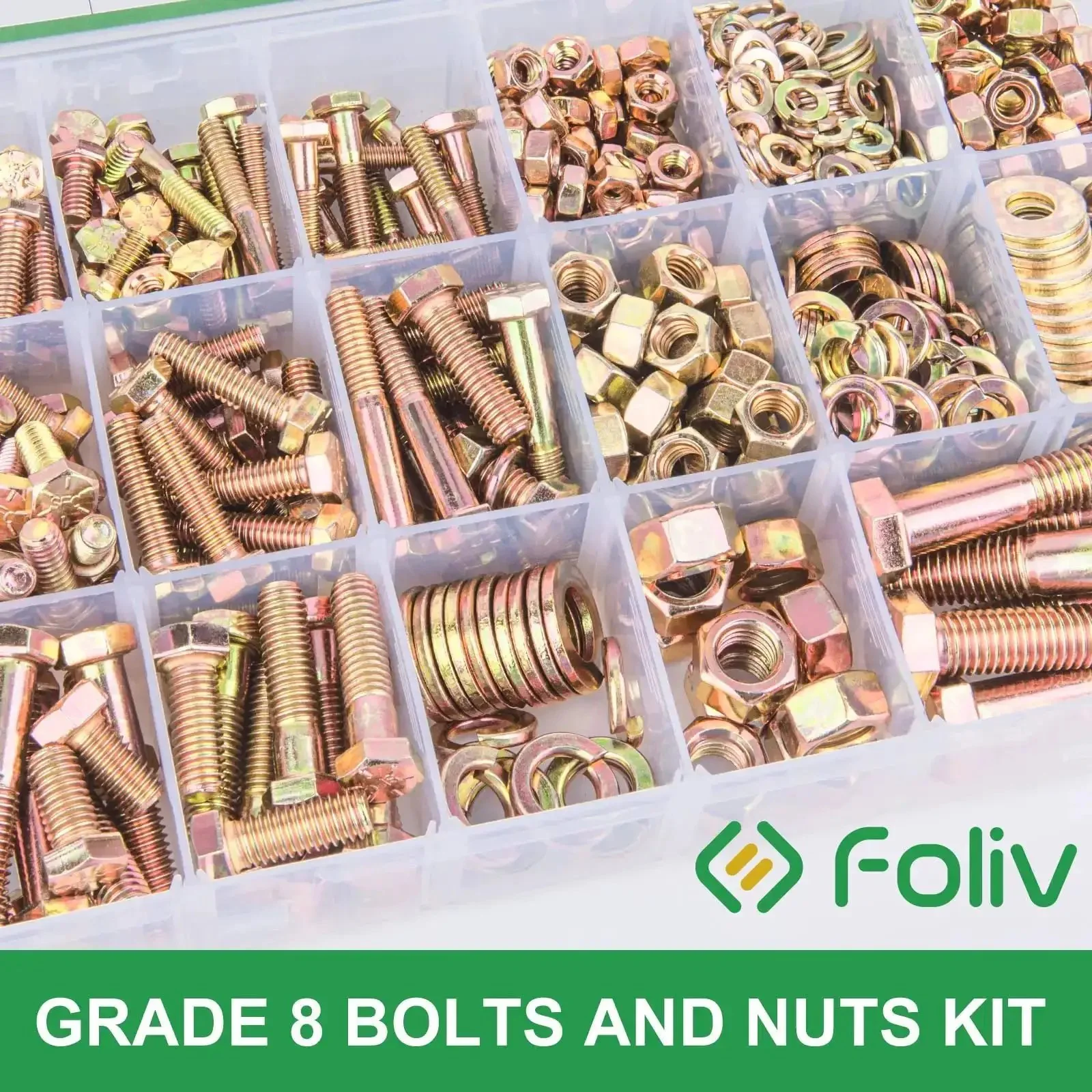 608-Piece Heavy Duty Grade 8.8 Alloy Steel Bolts And Nuts Assortment Kit With SAE And Metric Sizes For DIY Projects Including Quarter Inch By Twenty, Five Sixteenths By Eighteen, Three Eighths By Sixteen, Half Inch By Thirteen, Plus Washers - Image 7