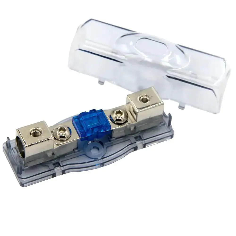 60A Car Audio Power Wire Fuse Holder With 4 Gauge Nickel Plated Connectors, Clear See Through Cover, Heat Resistant Base, Preinstalled Fuse, Screw Connection For Easy Install And System Protection - Image 5
