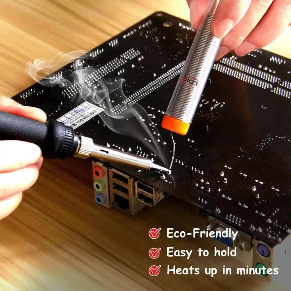 60W Adjustable Temperature Soldering Iron Kit With Quick Heat Ceramic Technology, Includes 5 Replacement Tips And Solder Wire, Versatile Welding Tool For Guitar, Watches, Electronics And DIY Repairs - Image 2