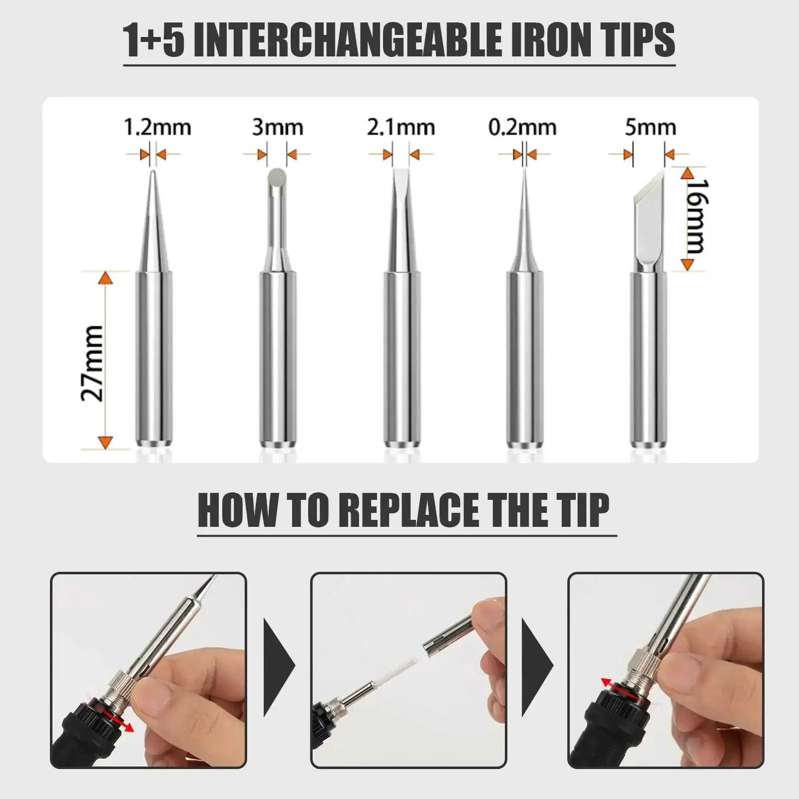 60W Soldering Iron Kit With 5 Interchangeable Tips And 10 In 1 Adjustable Temperature Soldering Tool For Electronics Repair Fast Heat 110V Perfect For DIY Hobbyists And Professional Electronics Repair Projects - Image 2