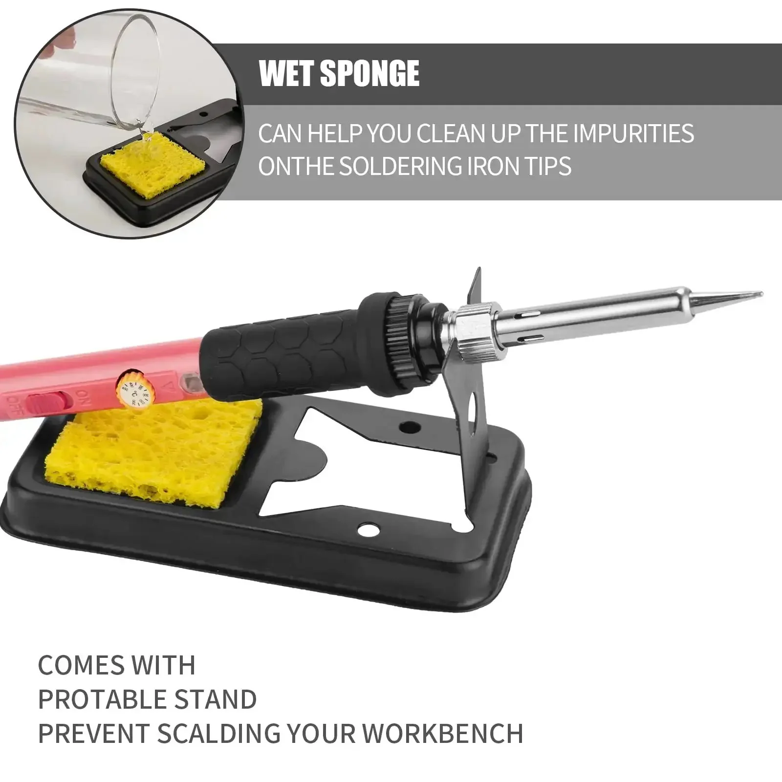 60W Soldering Iron Kit With 5 Interchangeable Tips And 10 In 1 Adjustable Temperature Soldering Tool For Electronics Repair Fast Heat 110V Perfect For DIY Hobbyists And Professional Electronics Repair Projects - Image 3